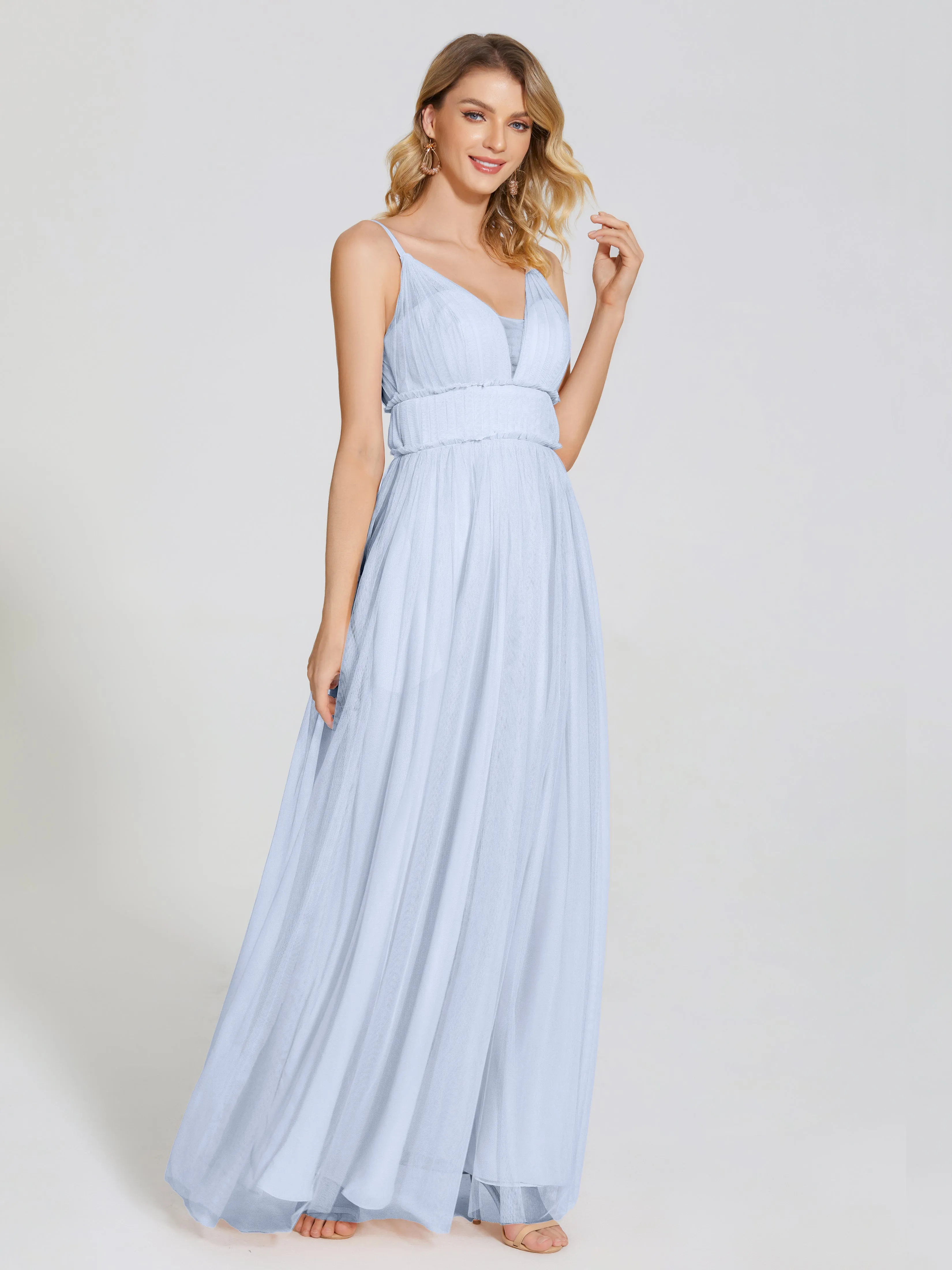 Alayna Elegant Spaghetti Straps Tulle Bridesmaid Dresses
