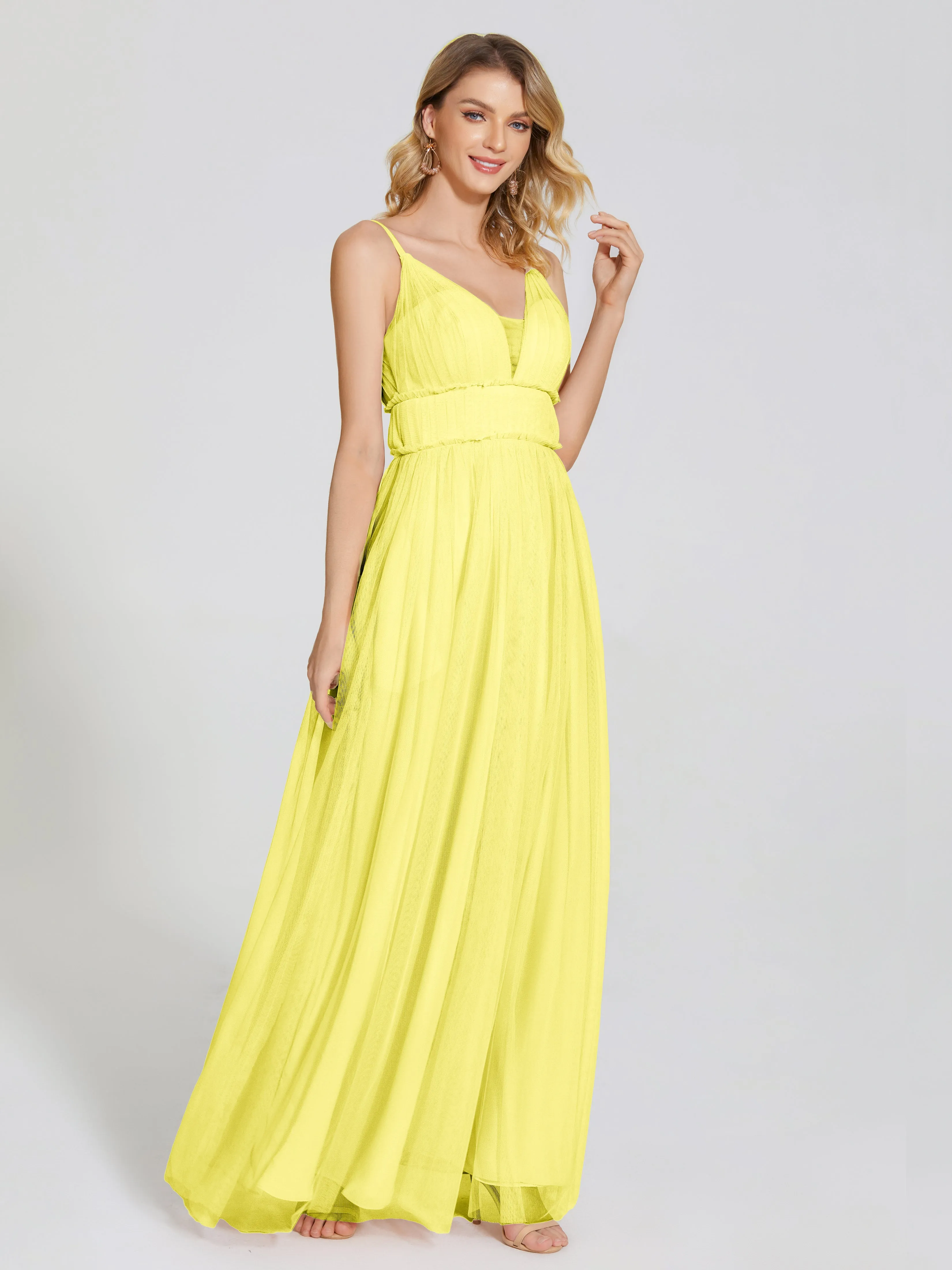 Alayna Elegant Spaghetti Straps Tulle Bridesmaid Dresses