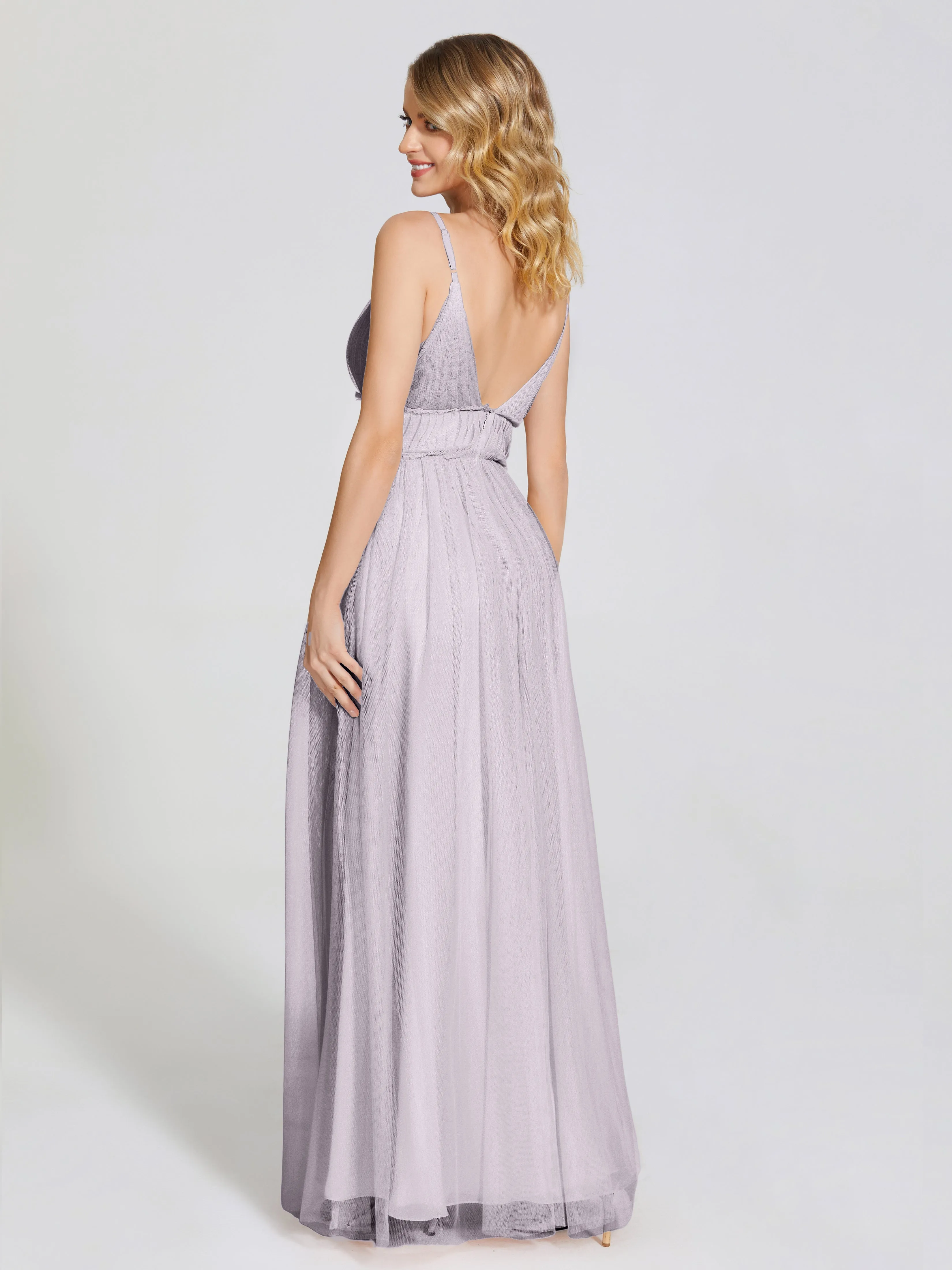 Alayna Elegant Spaghetti Straps Tulle Bridesmaid Dresses