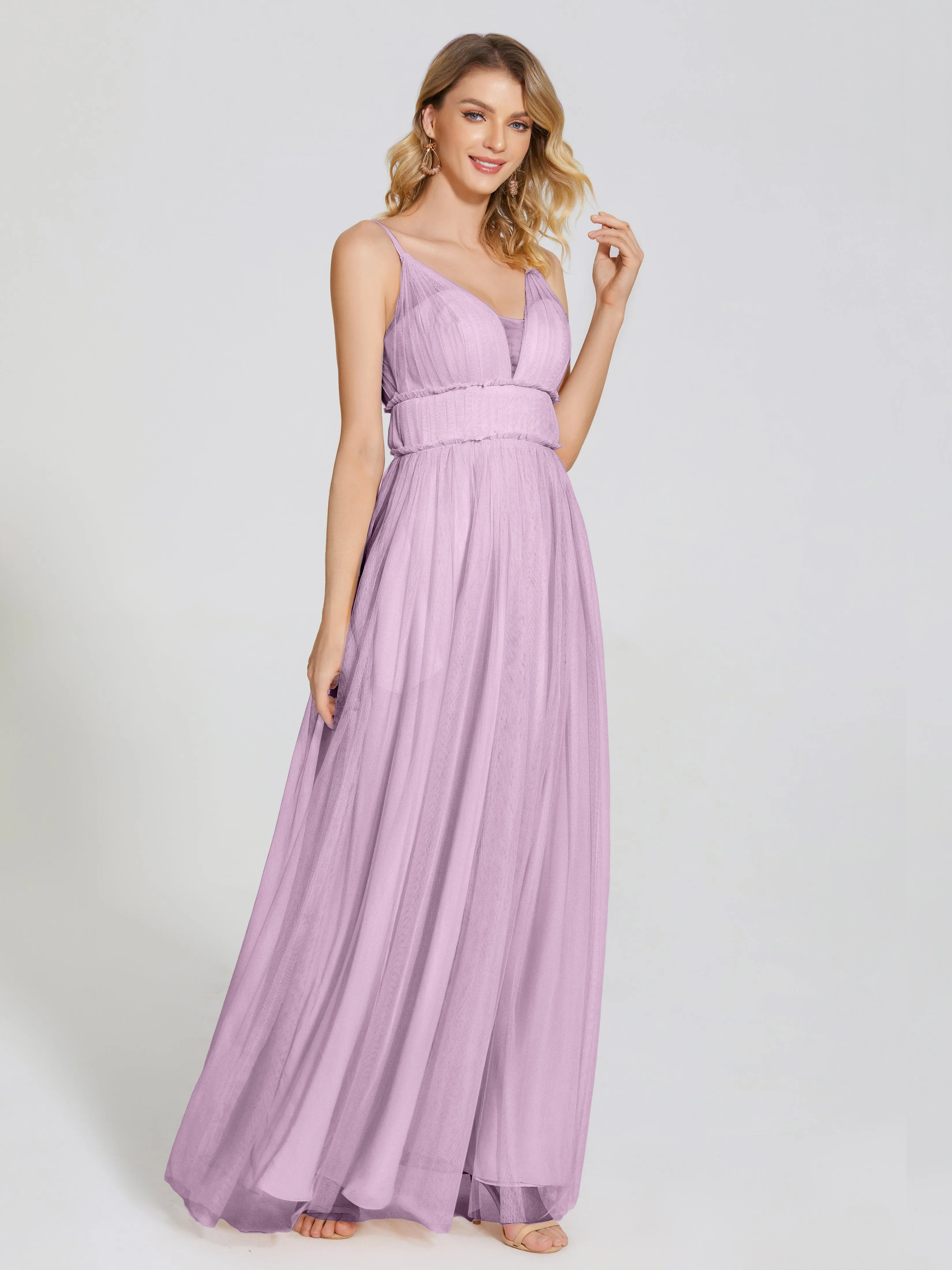 Alayna Elegant Spaghetti Straps Tulle Bridesmaid Dresses