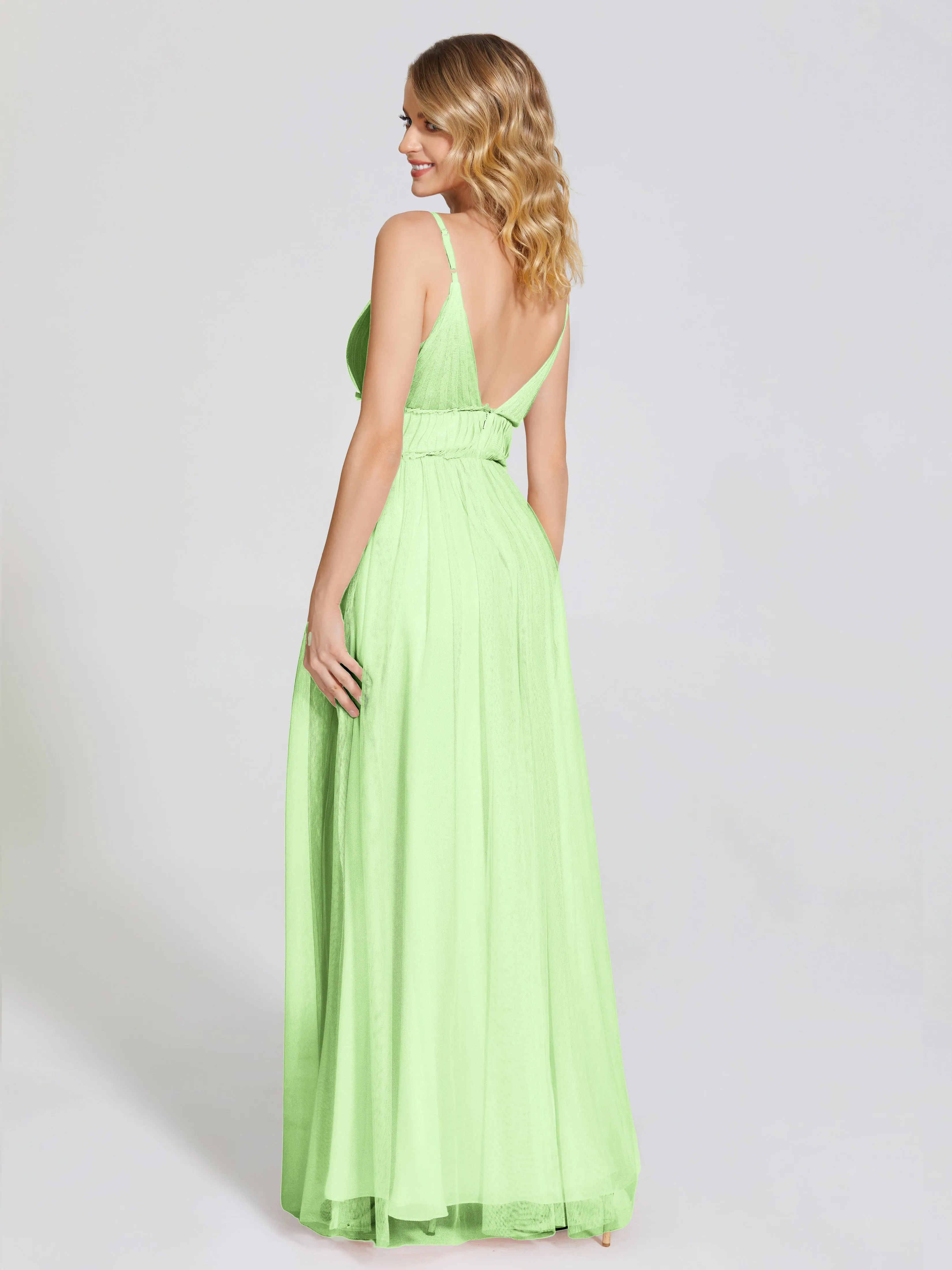 Alayna Elegant Spaghetti Straps Tulle Bridesmaid Dresses
