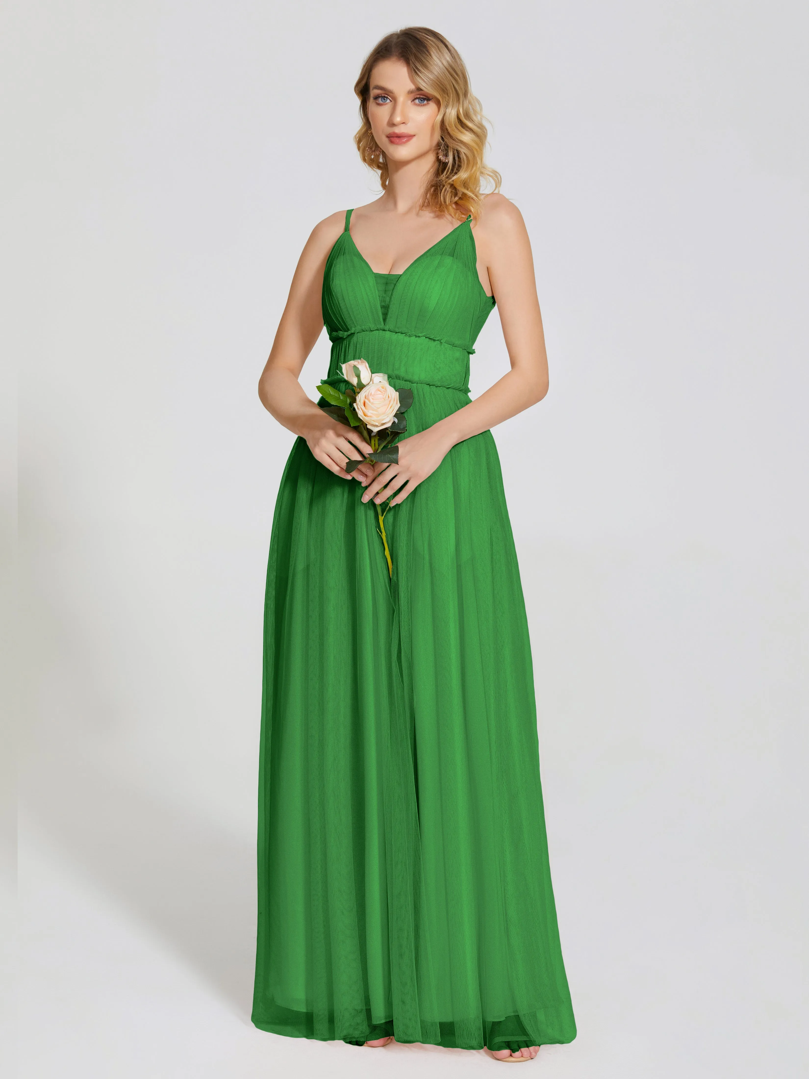 Alayna Elegant Spaghetti Straps Tulle Bridesmaid Dresses