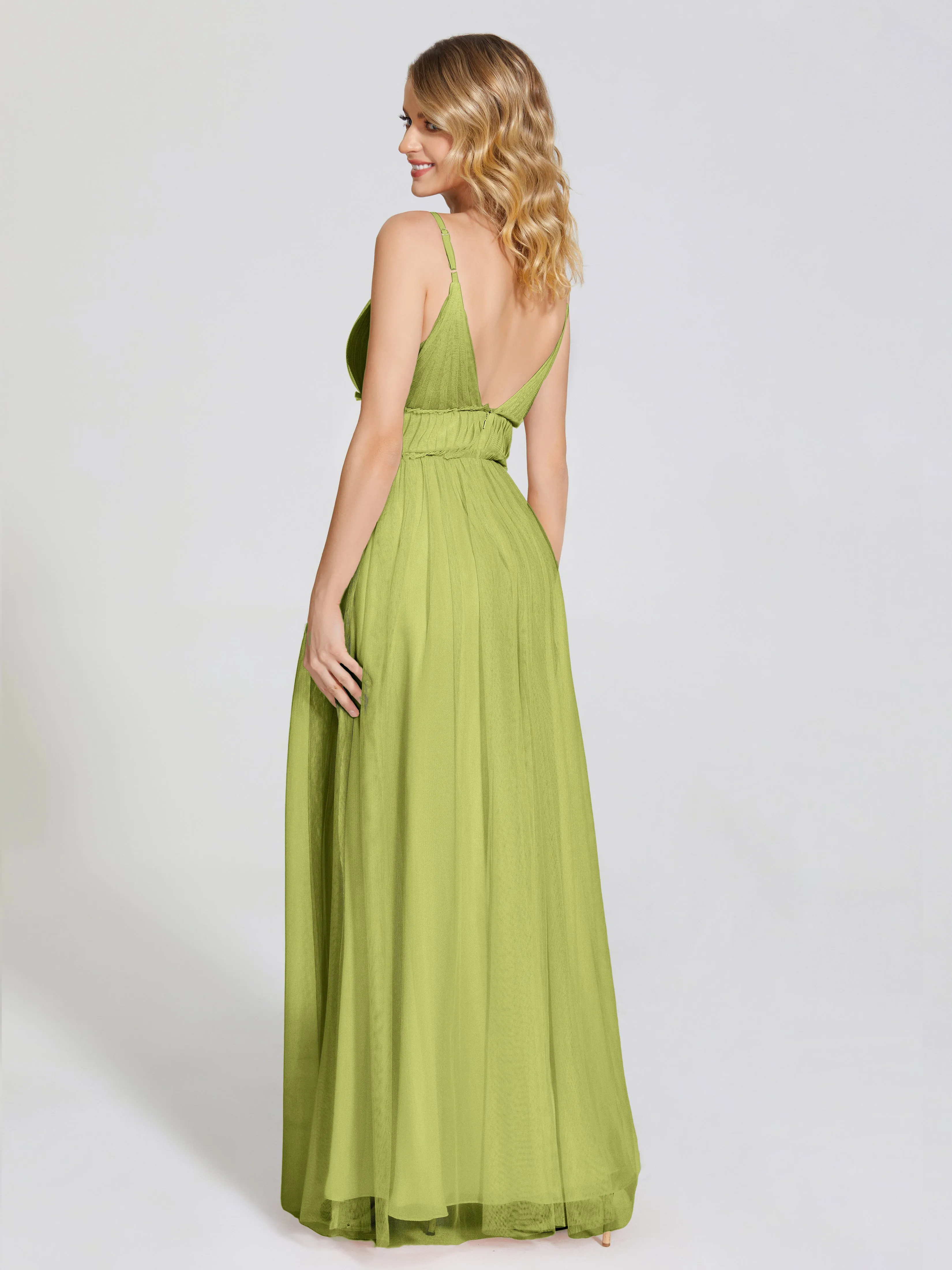 Alayna Elegant Spaghetti Straps Tulle Bridesmaid Dresses