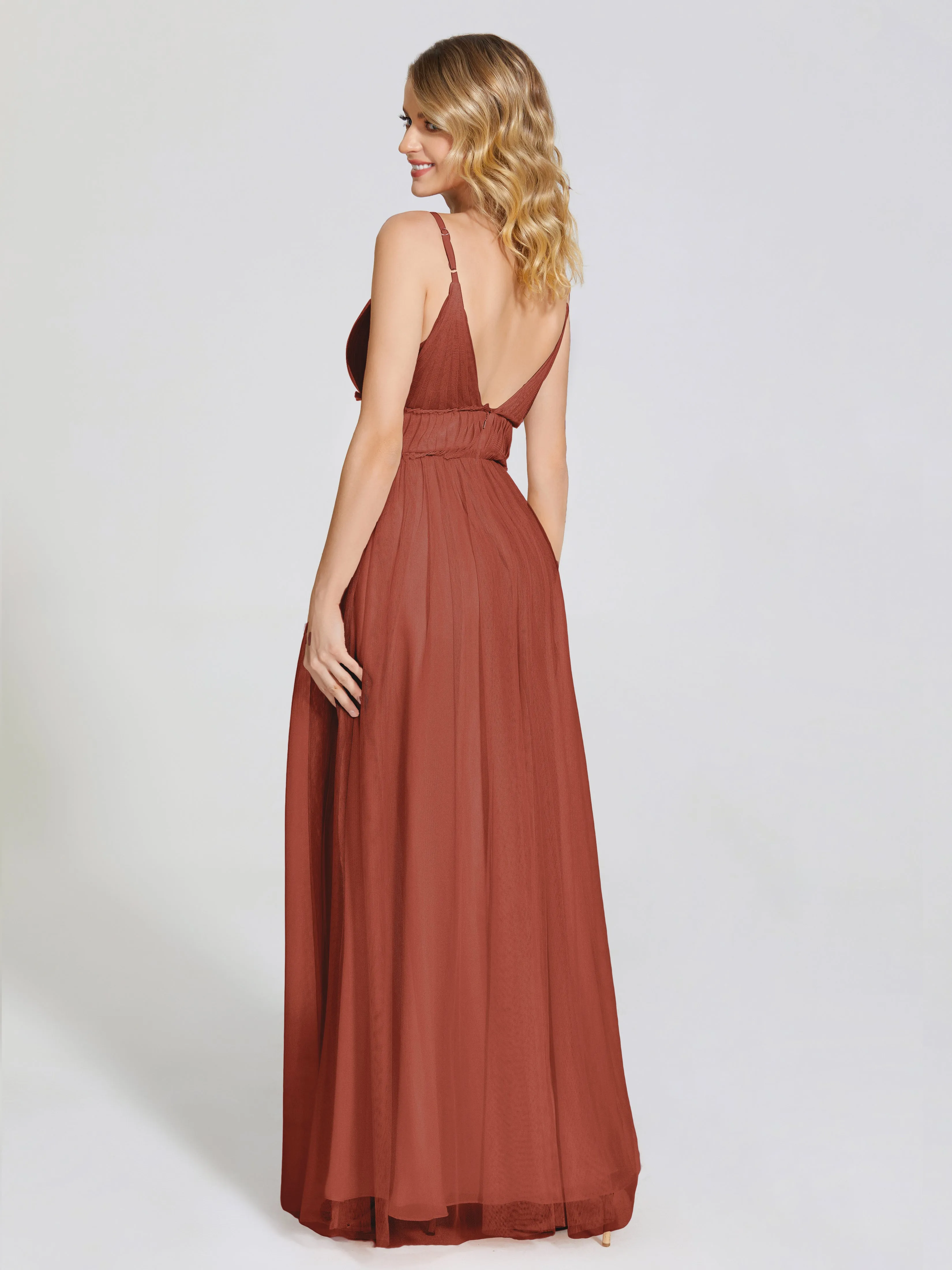 Alayna Elegant Spaghetti Straps Tulle Bridesmaid Dresses