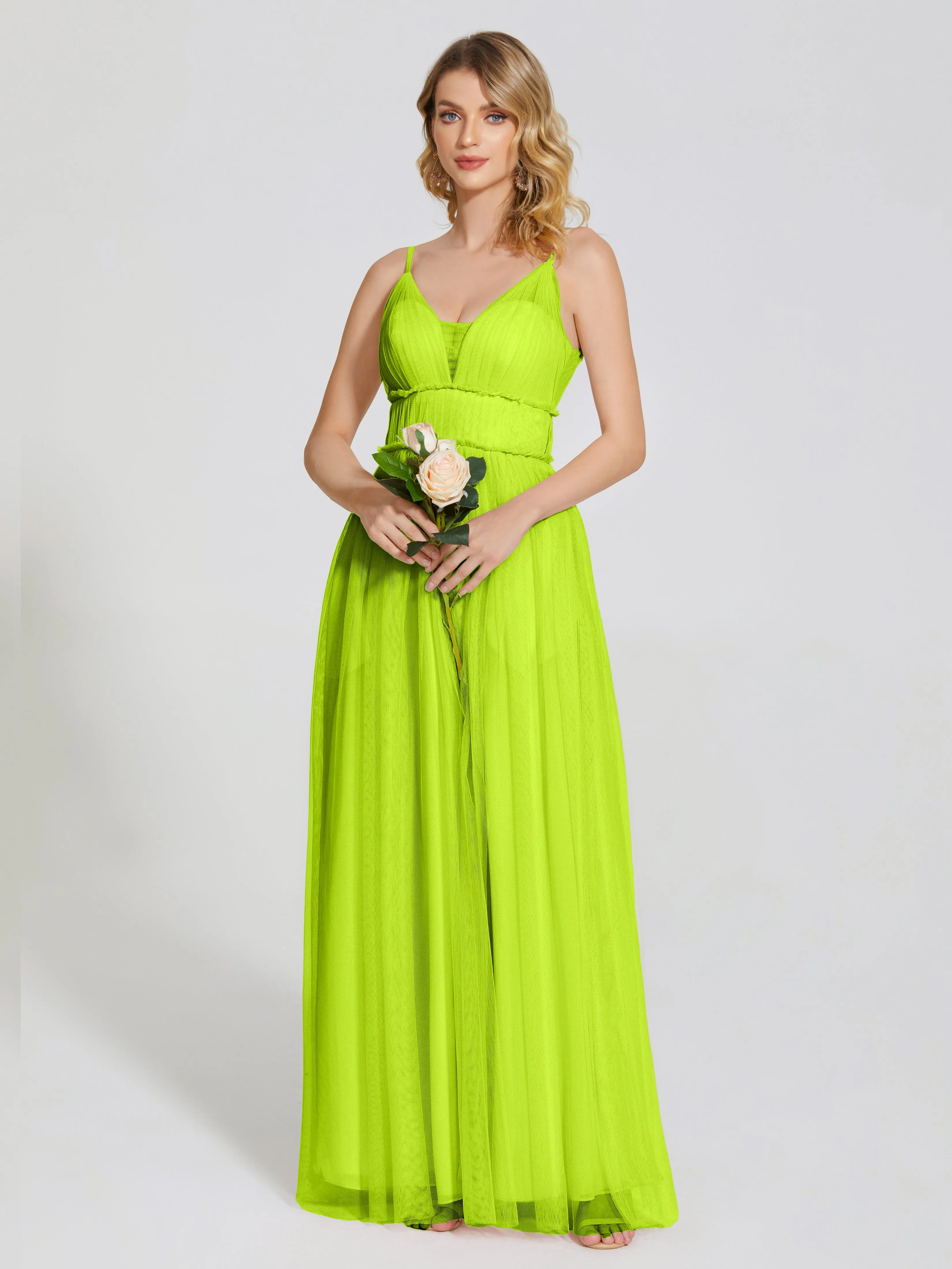 Alayna Elegant Spaghetti Straps Tulle Bridesmaid Dresses