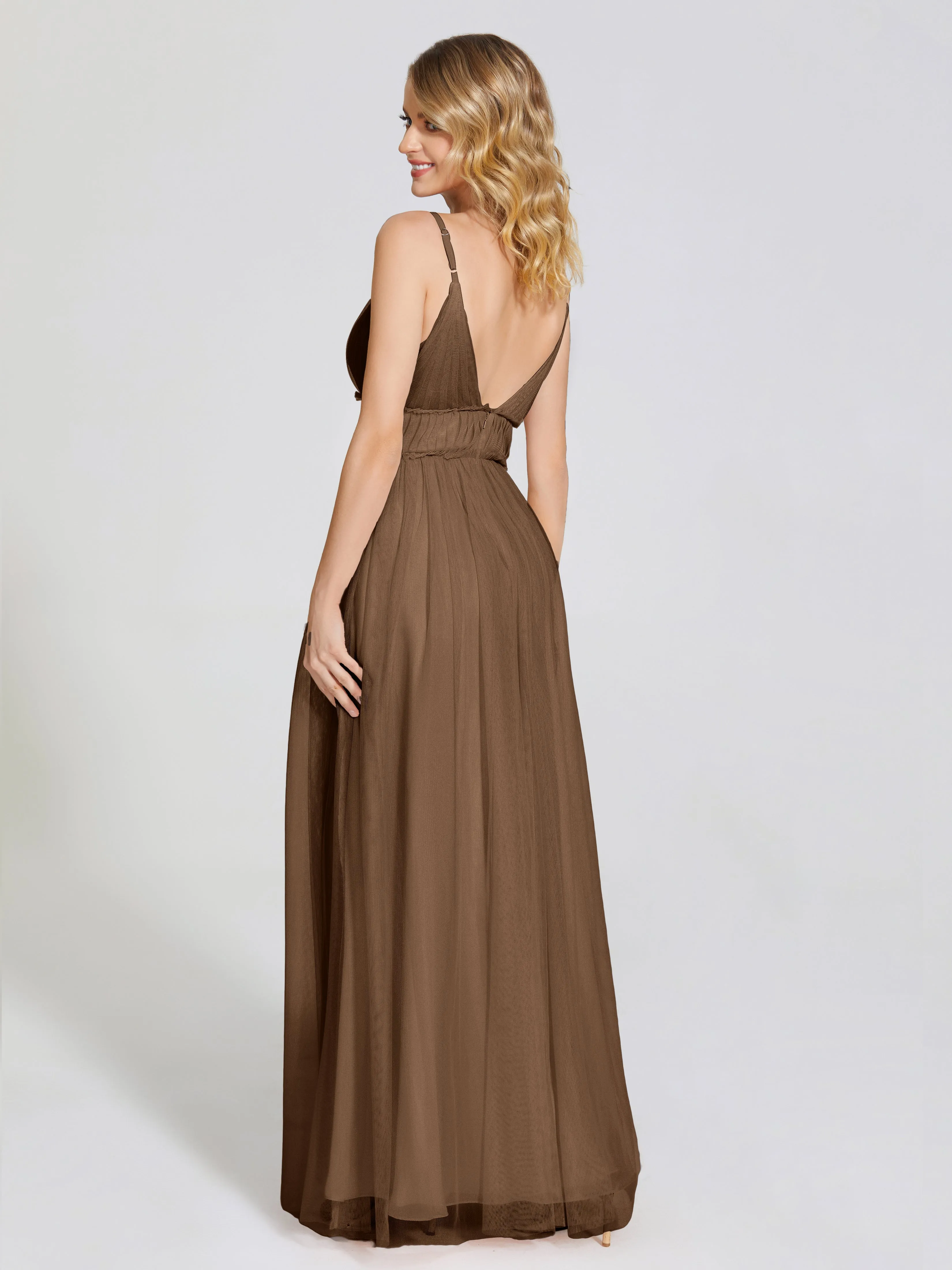 Alayna Elegant Spaghetti Straps Tulle Bridesmaid Dresses