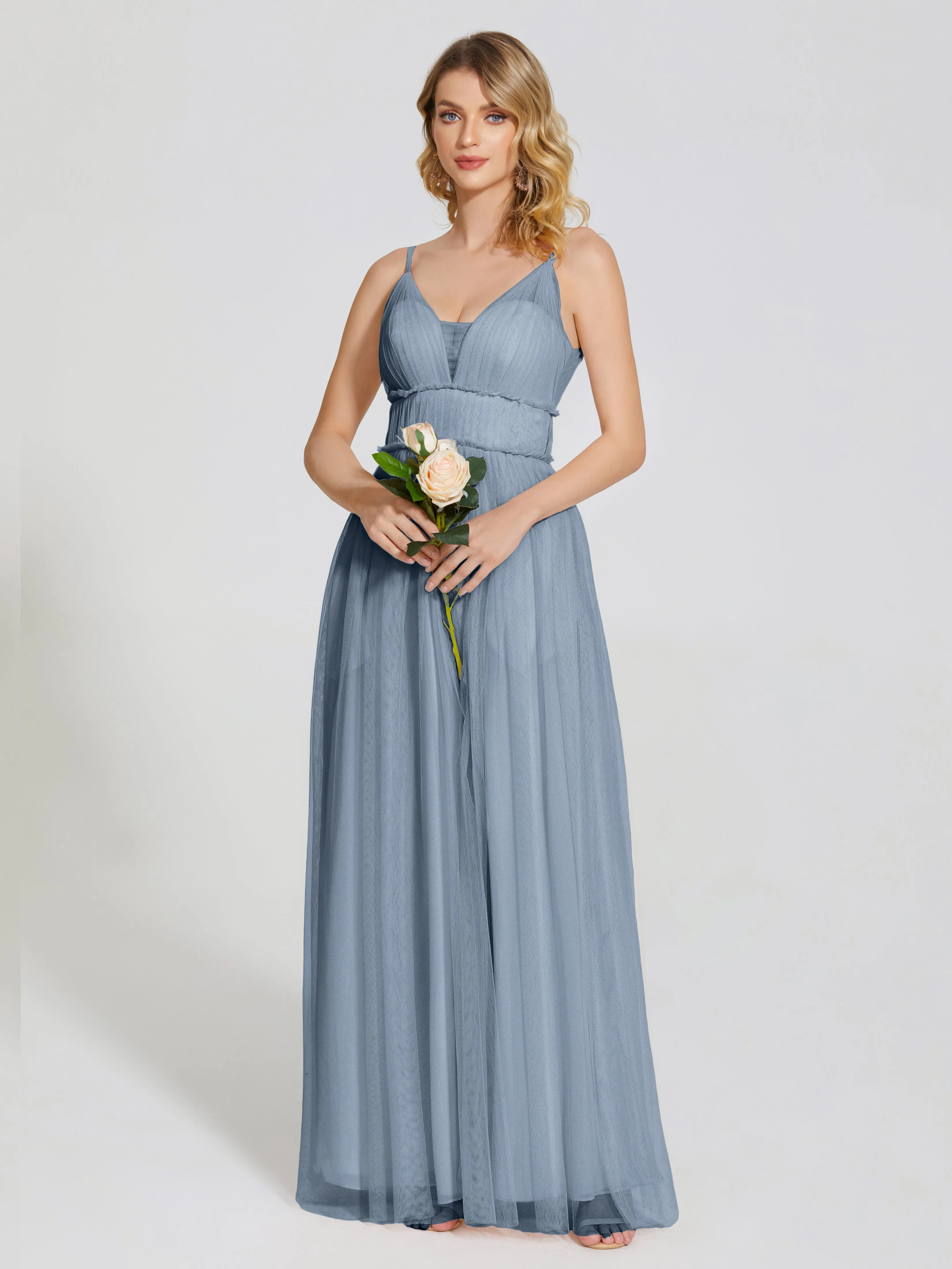 Alayna Elegant Spaghetti Straps Tulle Bridesmaid Dresses