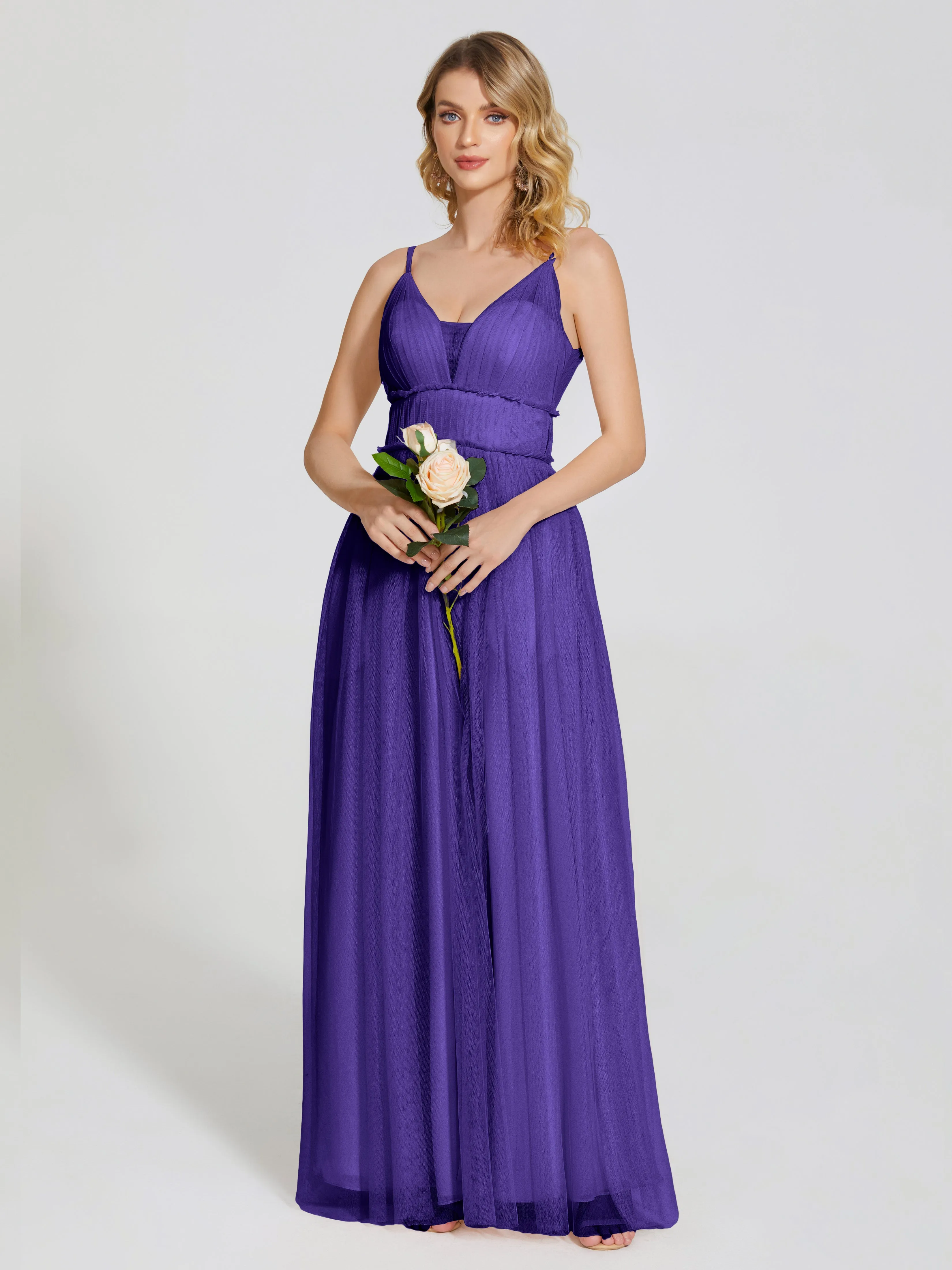Alayna Elegant Spaghetti Straps Tulle Bridesmaid Dresses