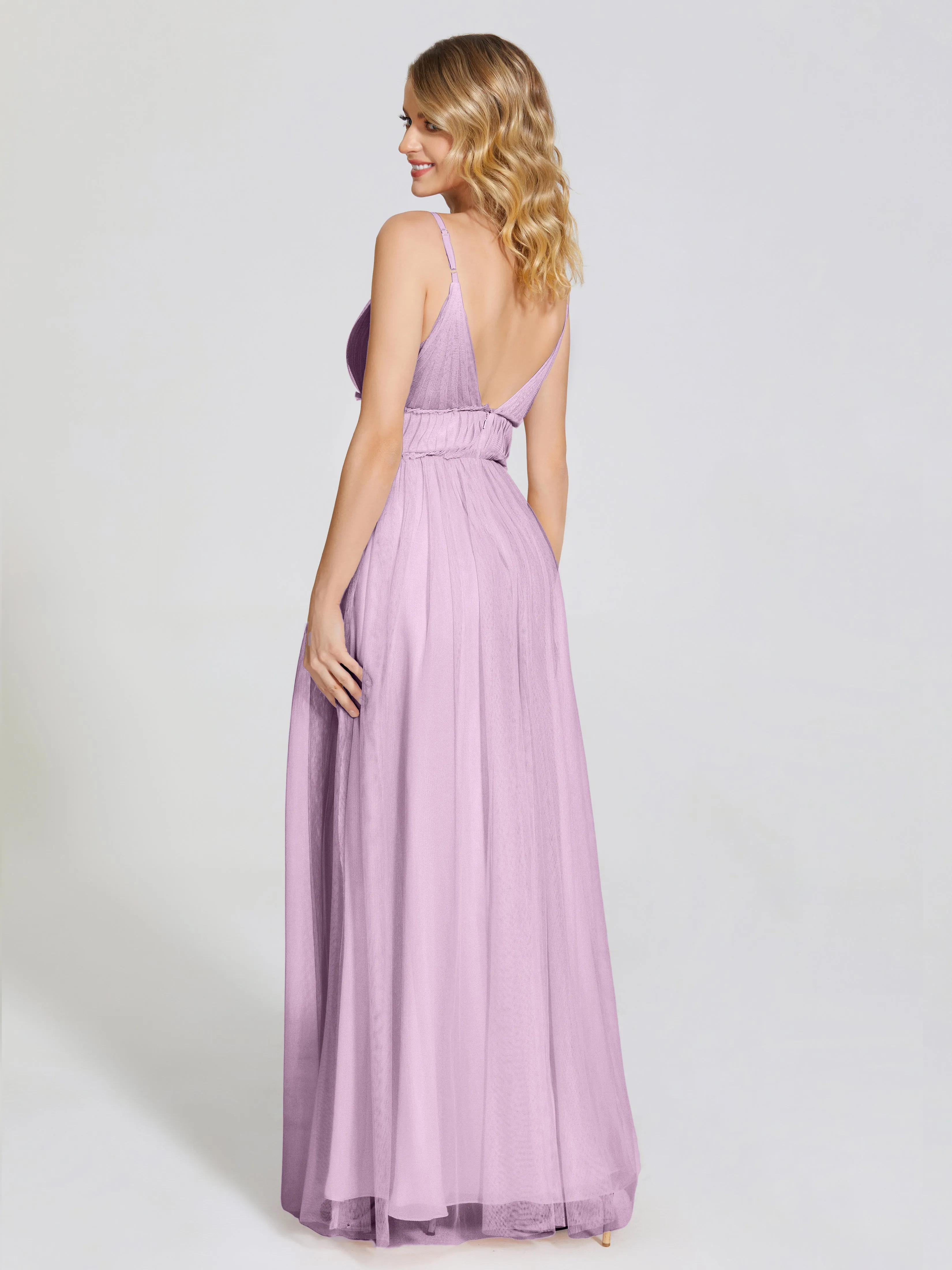Alayna Elegant Spaghetti Straps Tulle Bridesmaid Dresses