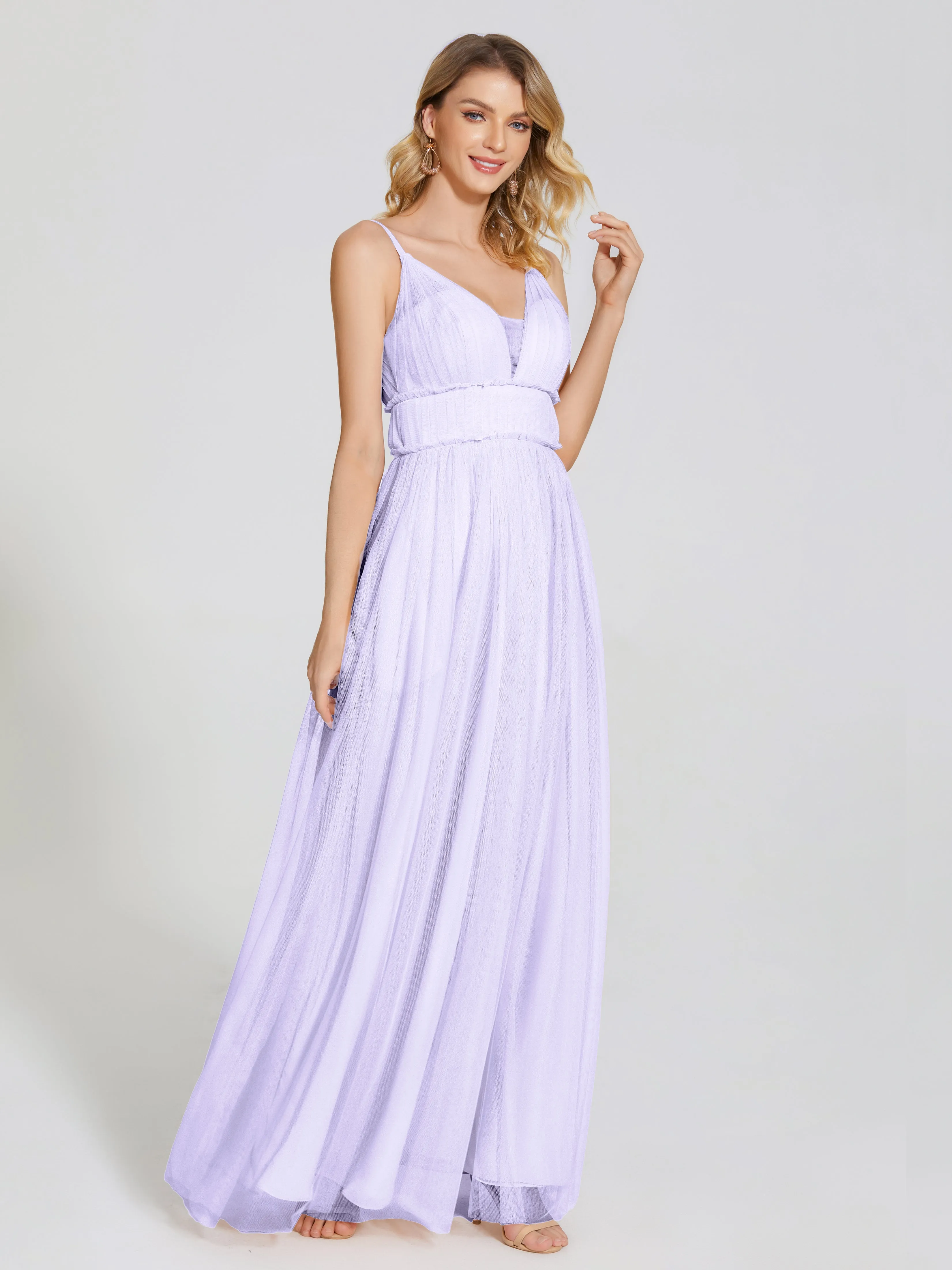 Alayna Elegant Spaghetti Straps Tulle Bridesmaid Dresses