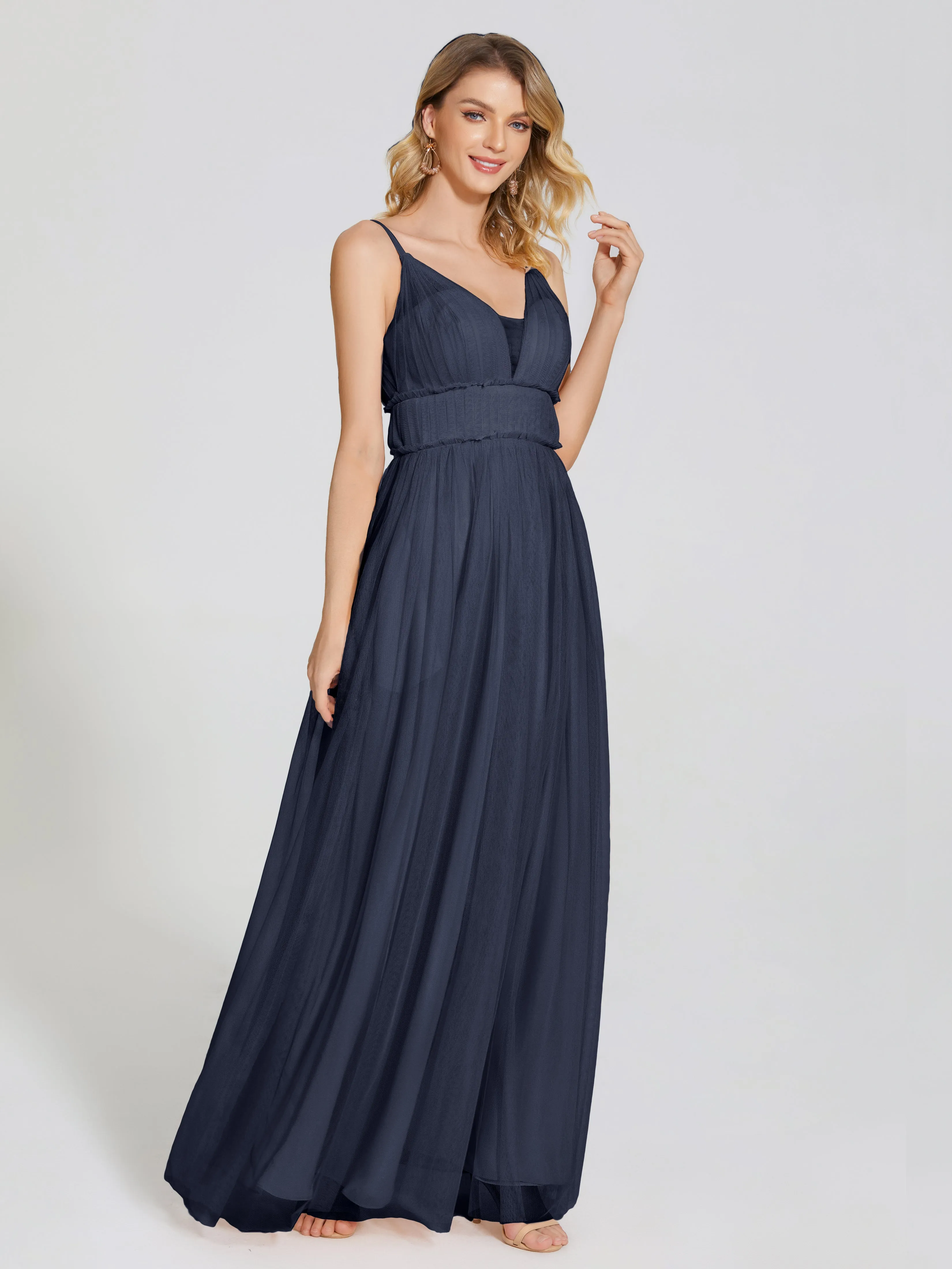Alayna Elegant Spaghetti Straps Tulle Bridesmaid Dresses