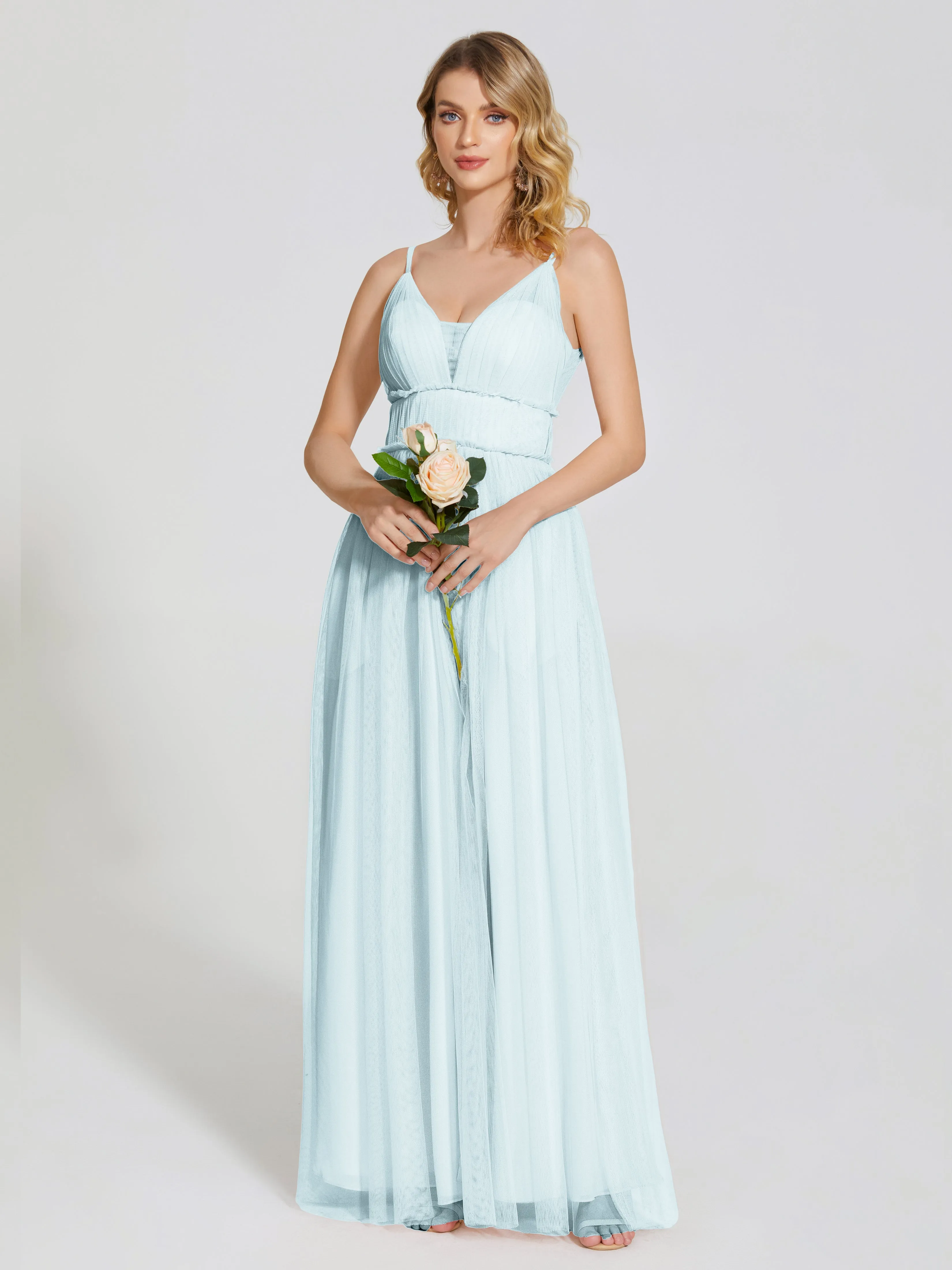 Alayna Elegant Spaghetti Straps Tulle Bridesmaid Dresses