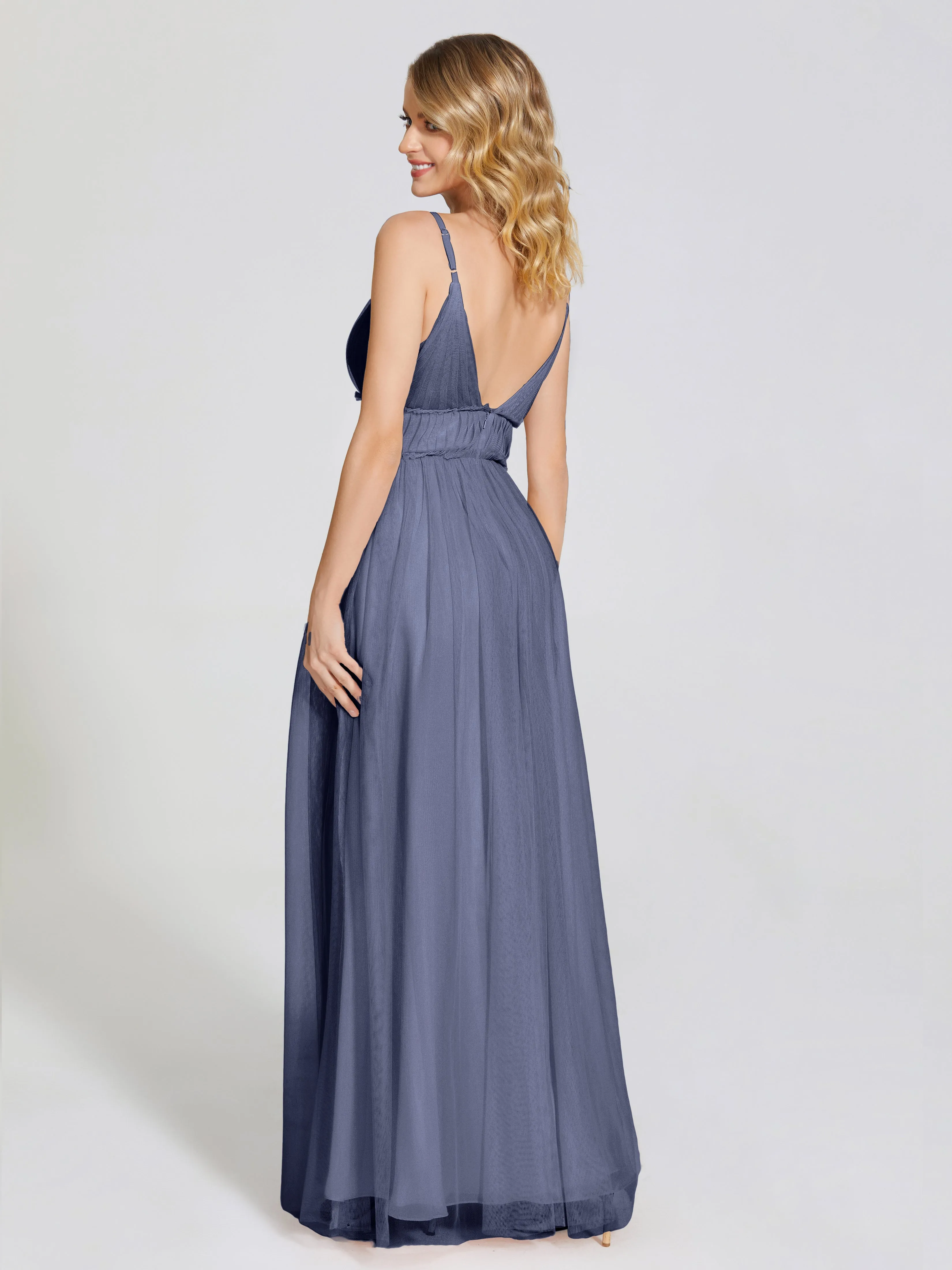 Alayna Elegant Spaghetti Straps Tulle Bridesmaid Dresses