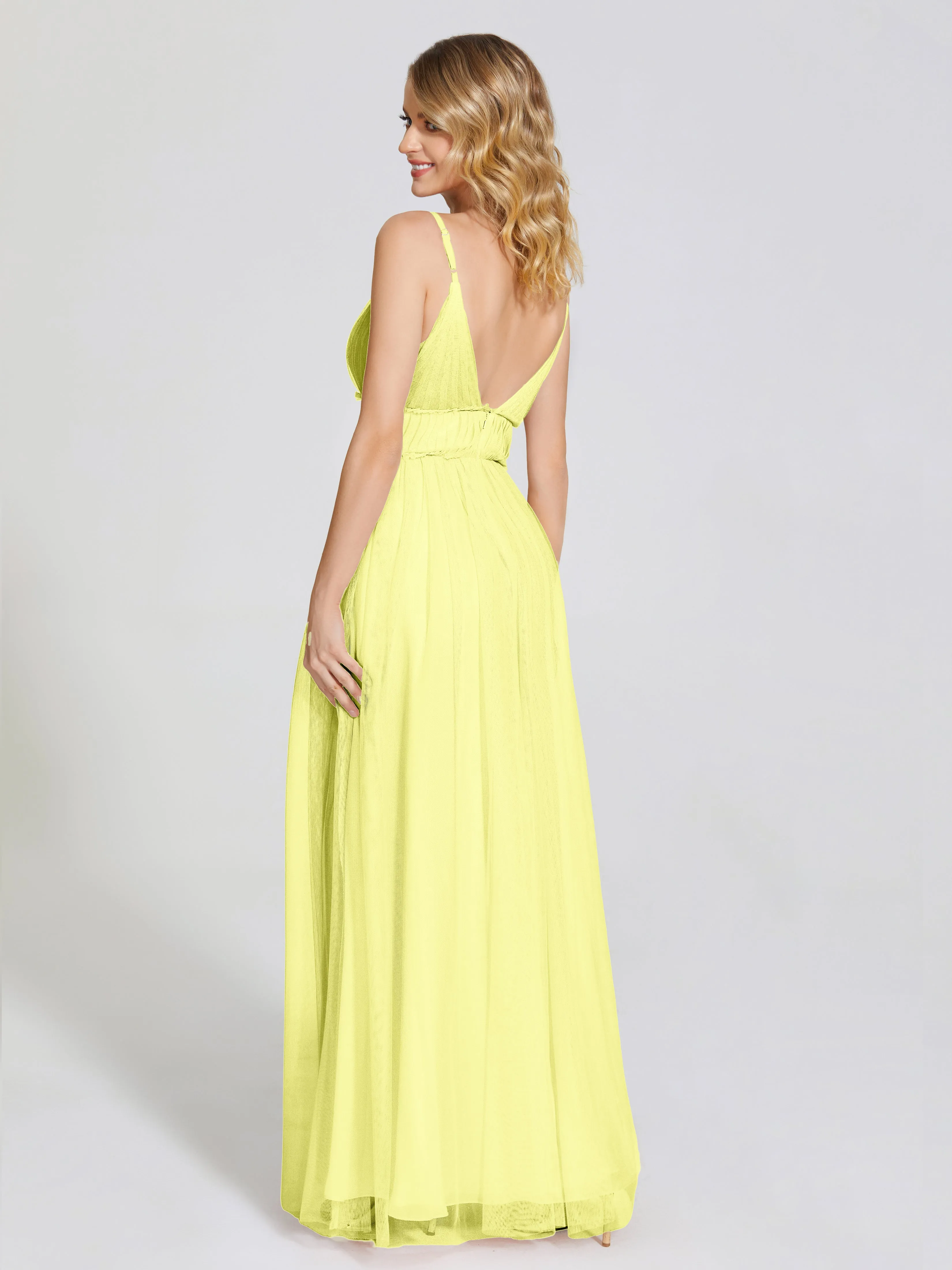 Alayna Elegant Spaghetti Straps Tulle Bridesmaid Dresses