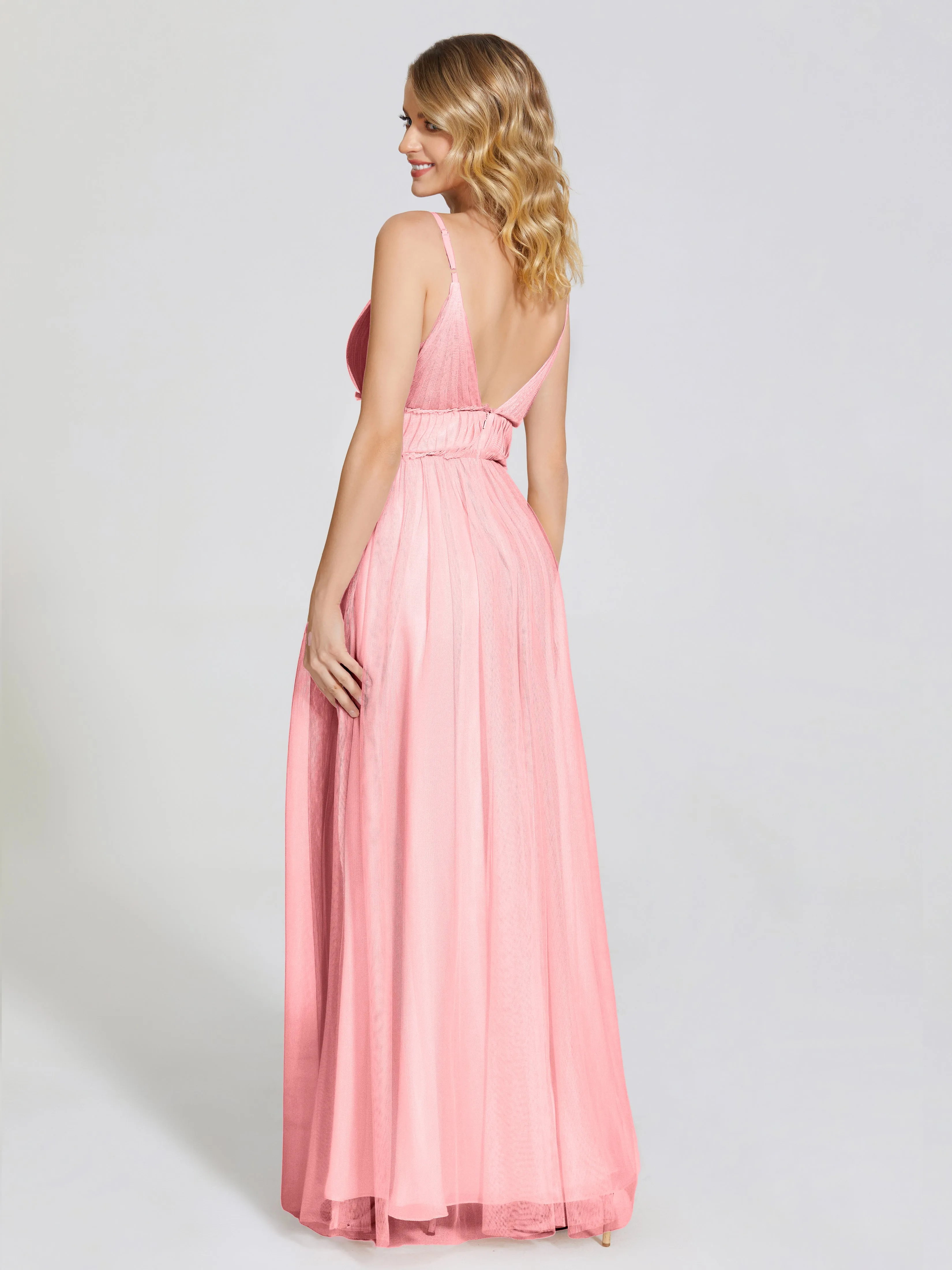 Alayna Elegant Spaghetti Straps Tulle Bridesmaid Dresses