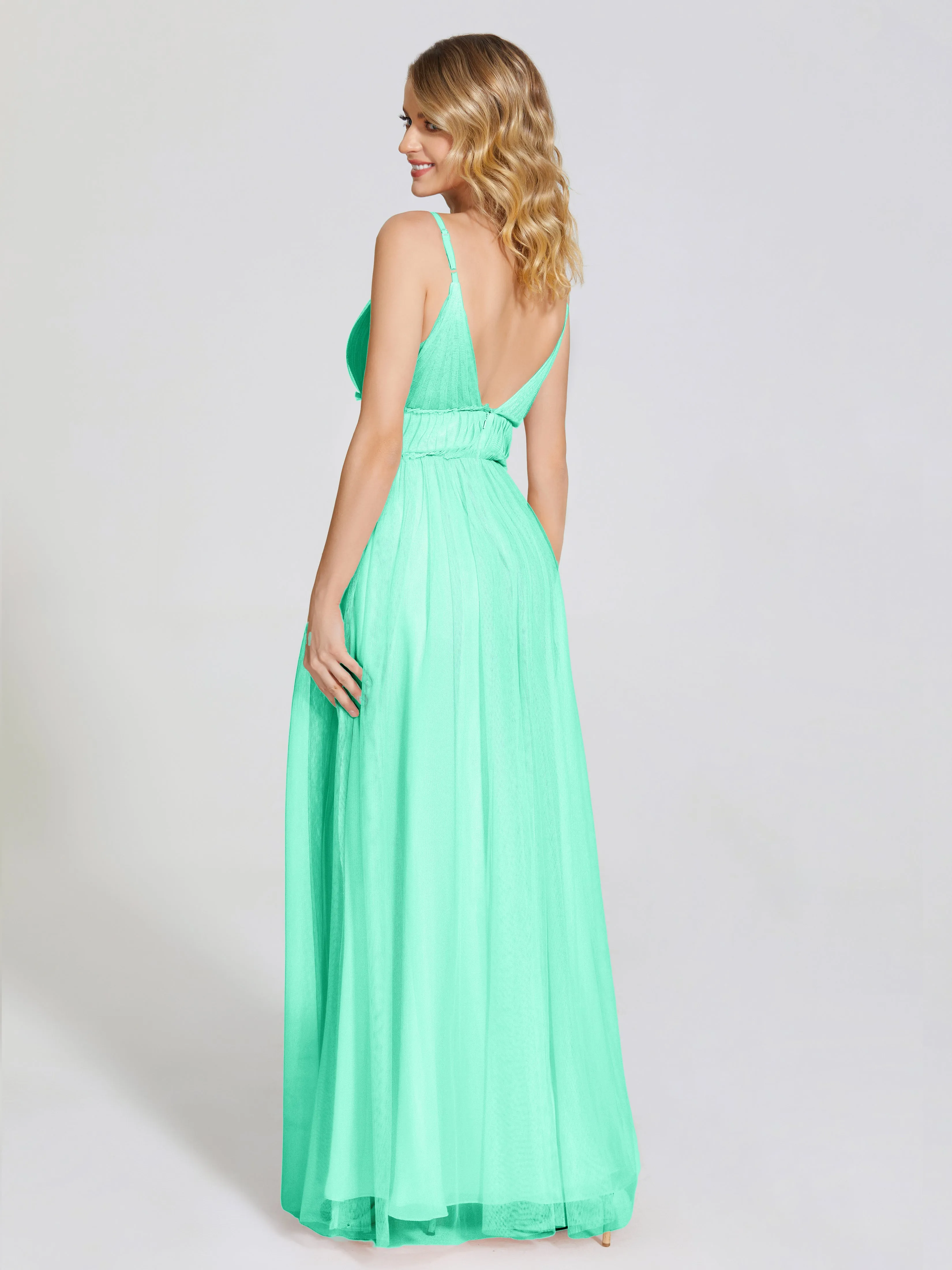 Alayna Elegant Spaghetti Straps Tulle Bridesmaid Dresses
