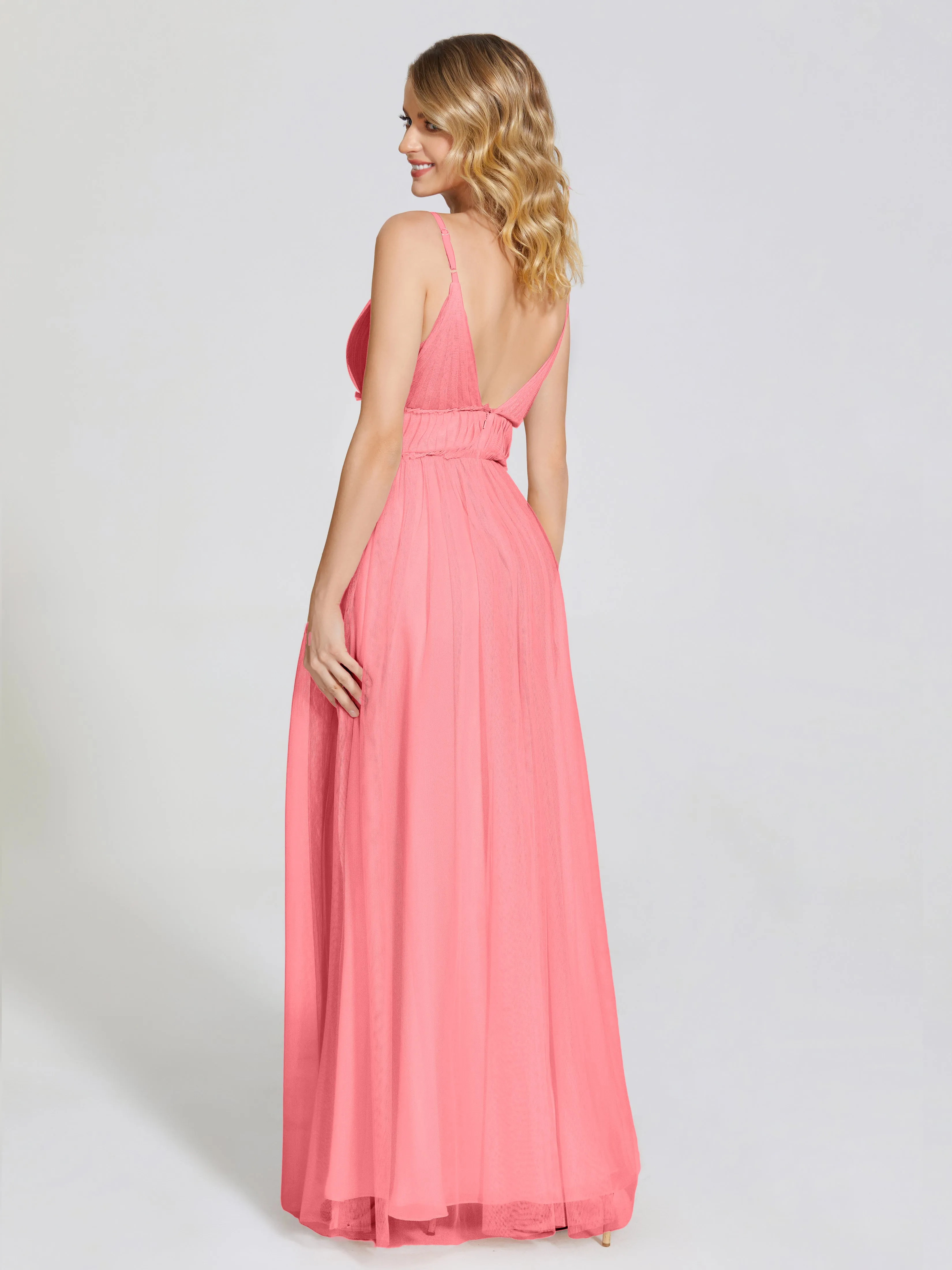 Alayna Elegant Spaghetti Straps Tulle Bridesmaid Dresses