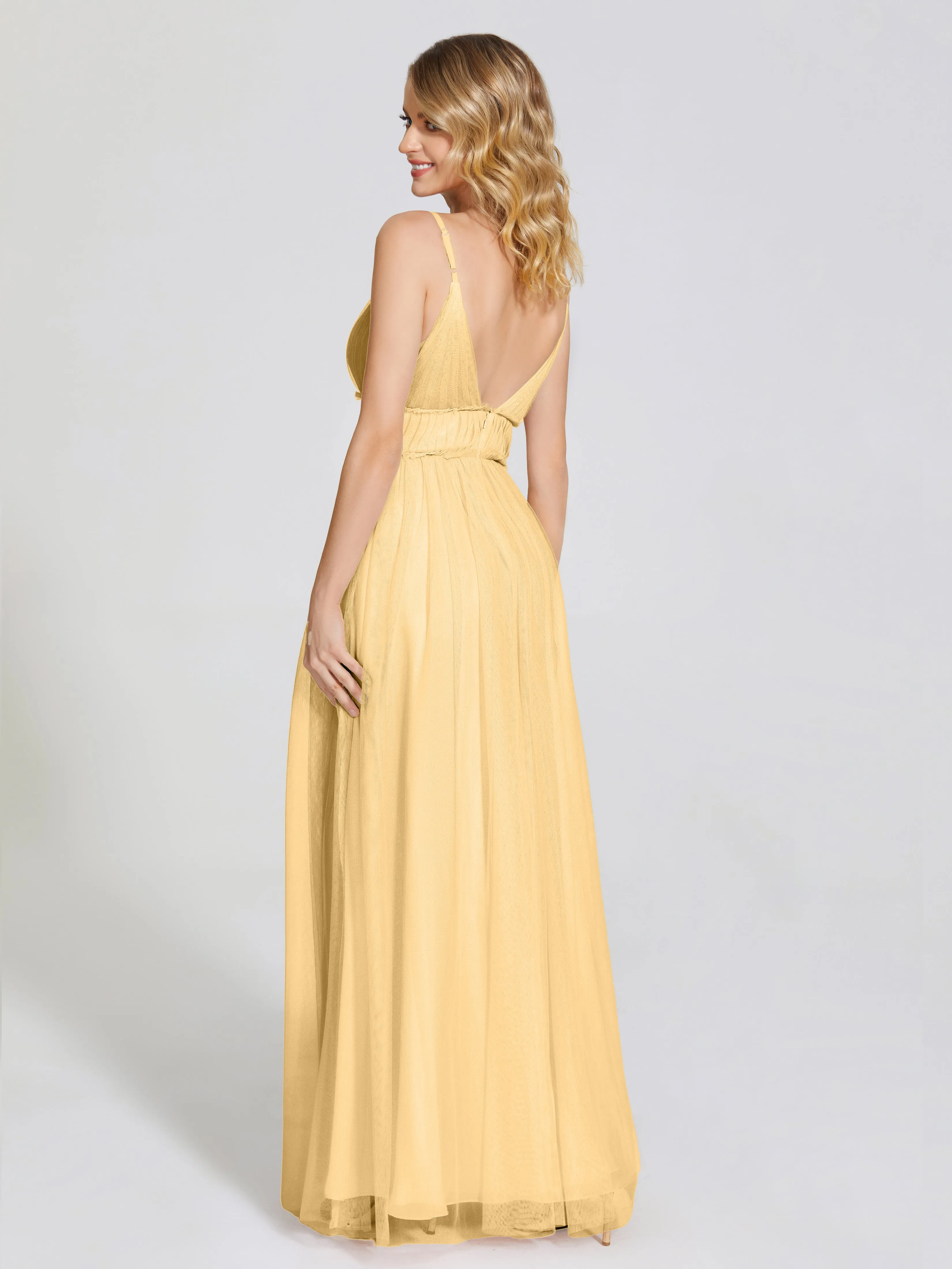 Alayna Elegant Spaghetti Straps Tulle Bridesmaid Dresses