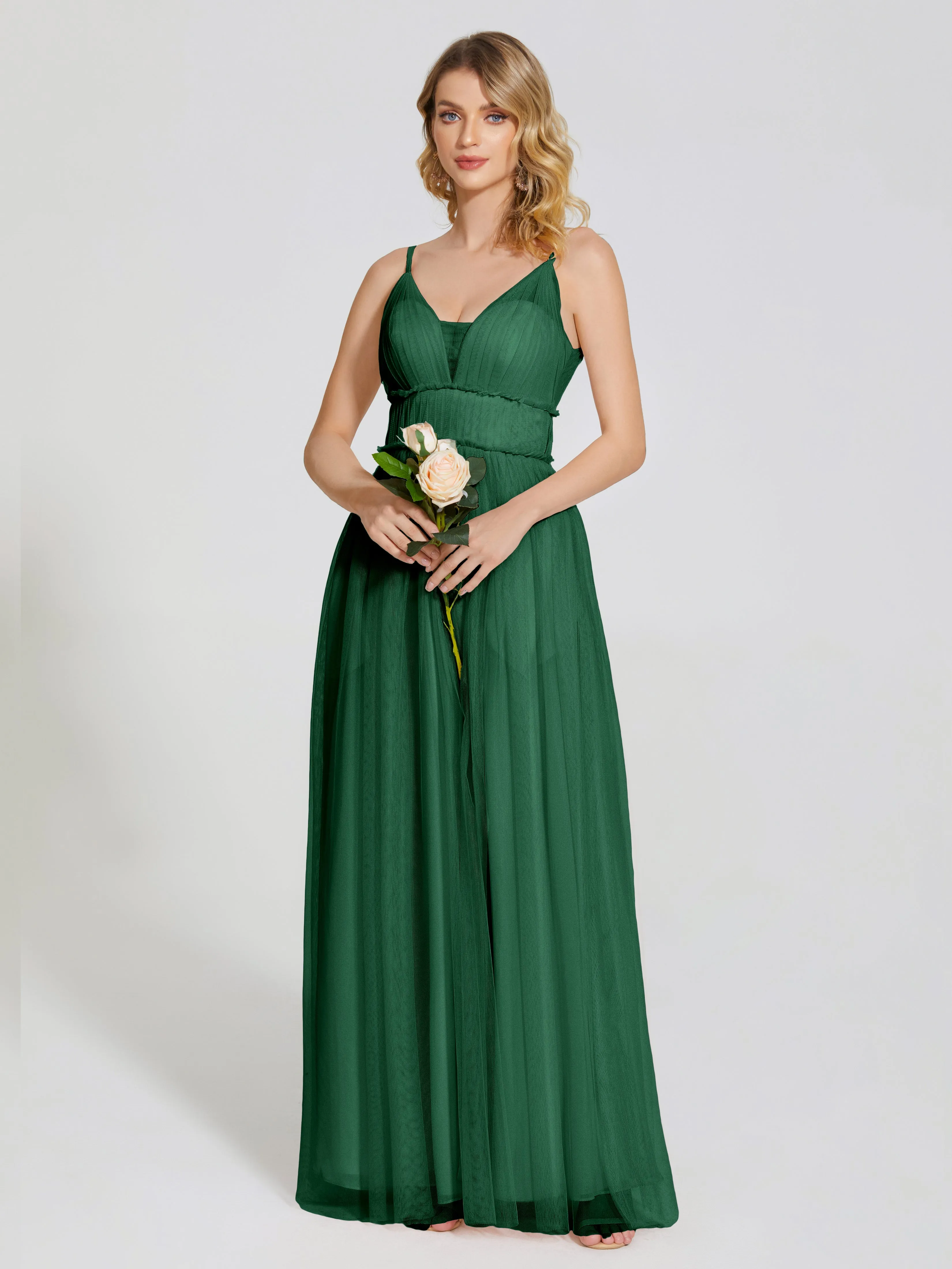 Alayna Elegant Spaghetti Straps Tulle Bridesmaid Dresses