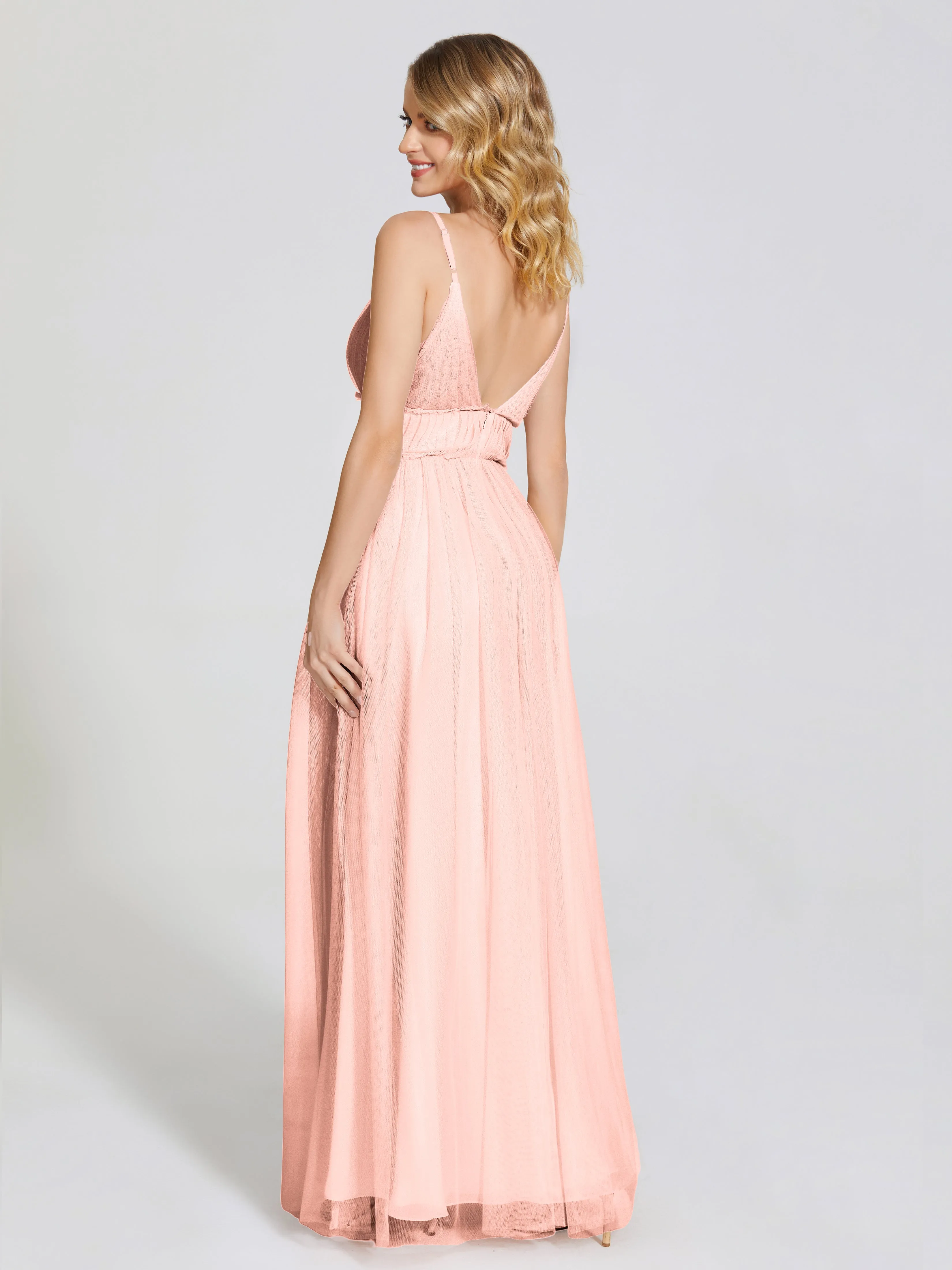 Alayna Elegant Spaghetti Straps Tulle Bridesmaid Dresses