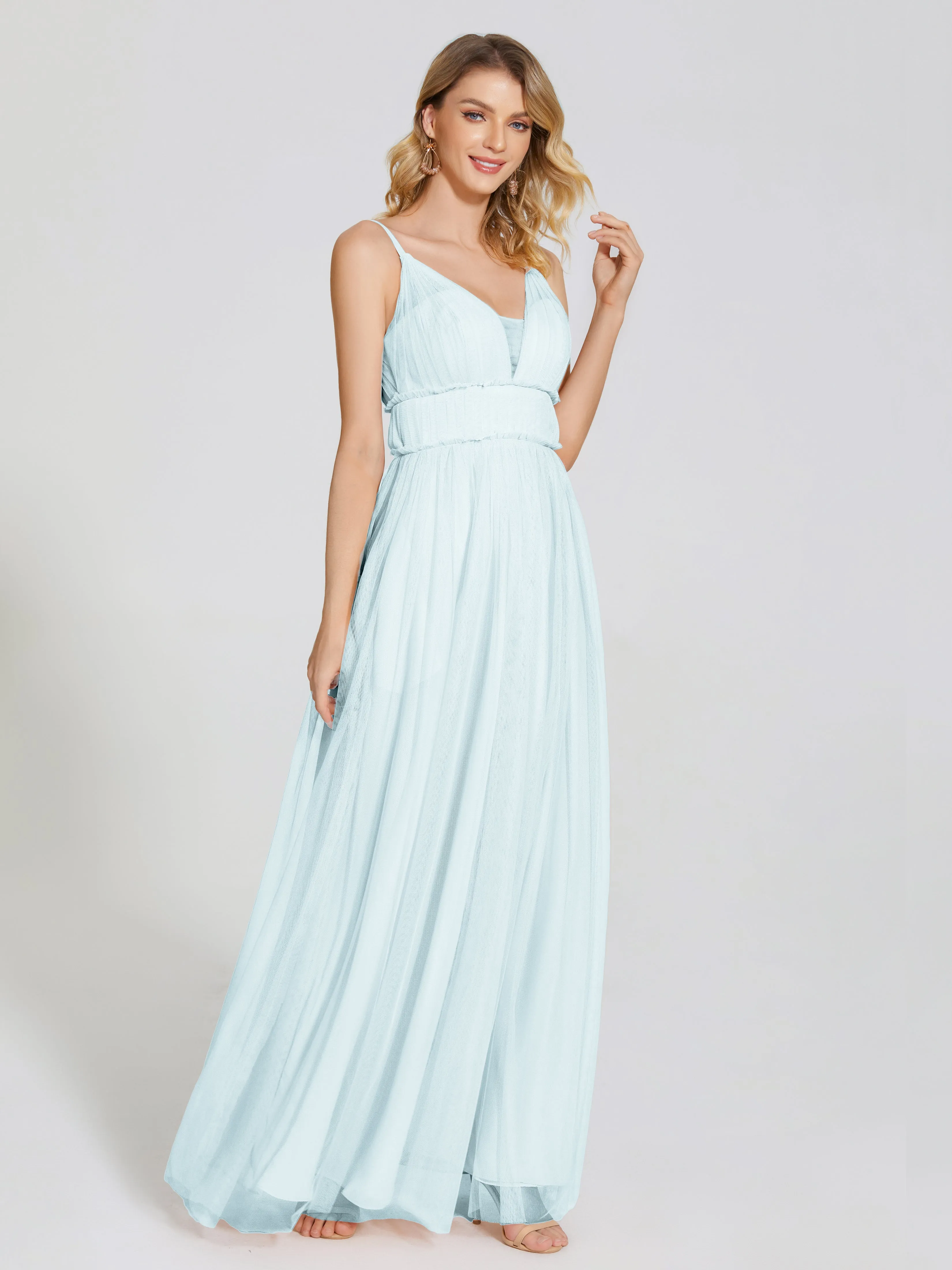 Alayna Elegant Spaghetti Straps Tulle Bridesmaid Dresses
