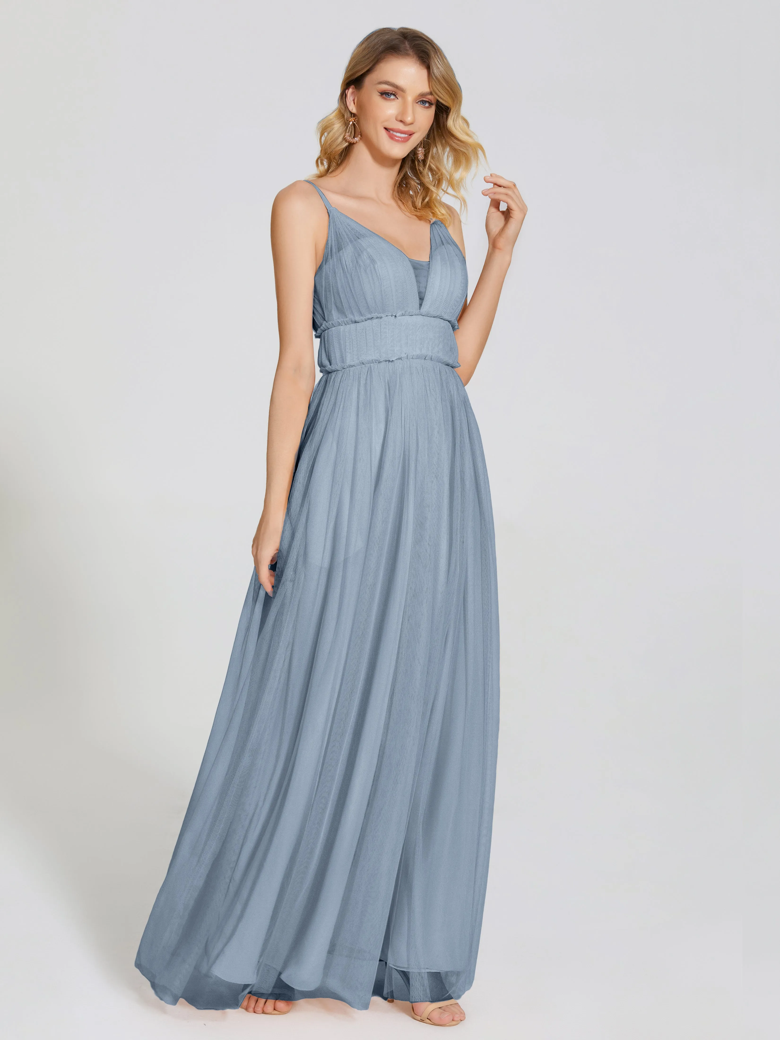 Alayna Elegant Spaghetti Straps Tulle Bridesmaid Dresses