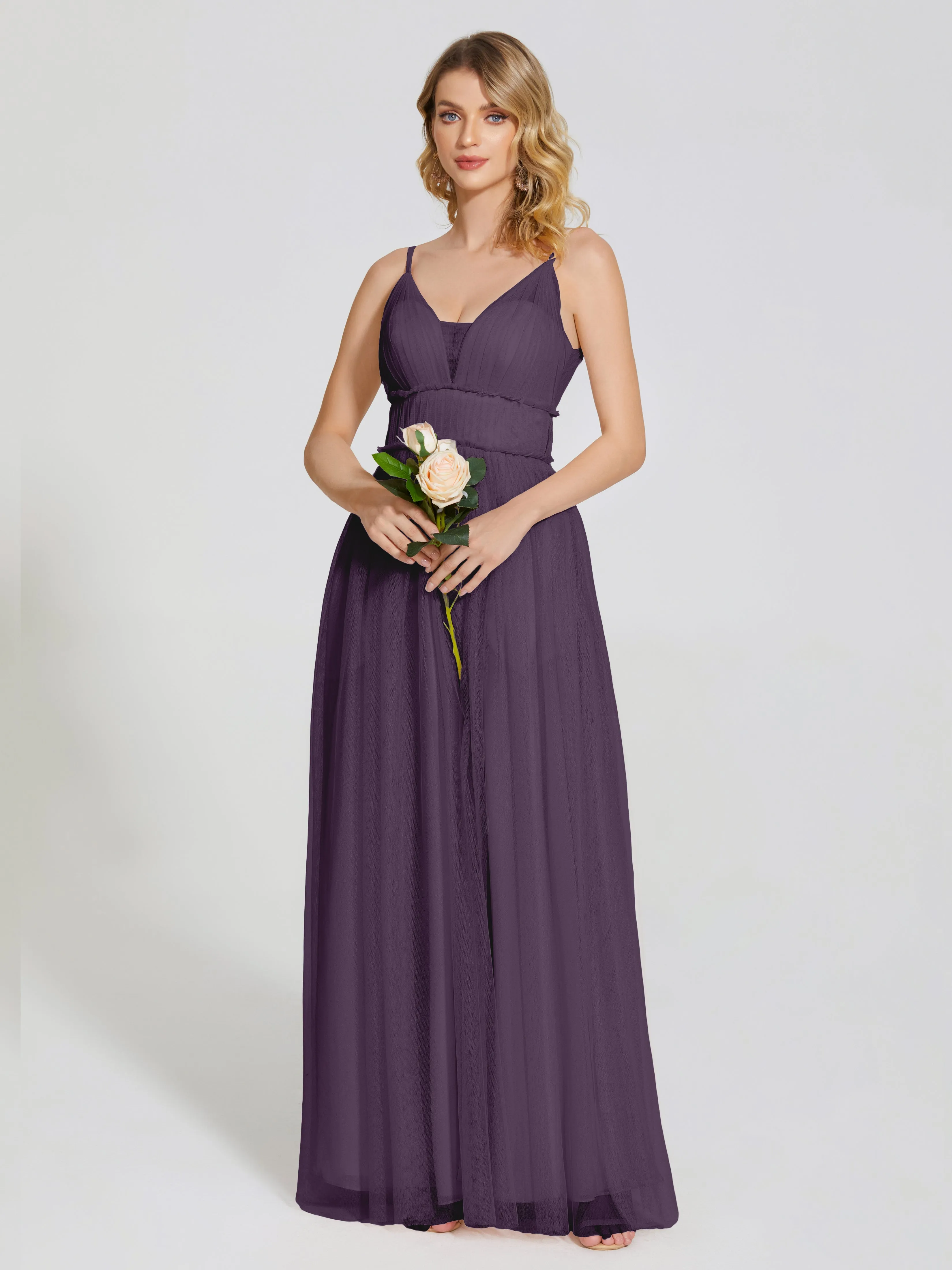 Alayna Elegant Spaghetti Straps Tulle Bridesmaid Dresses