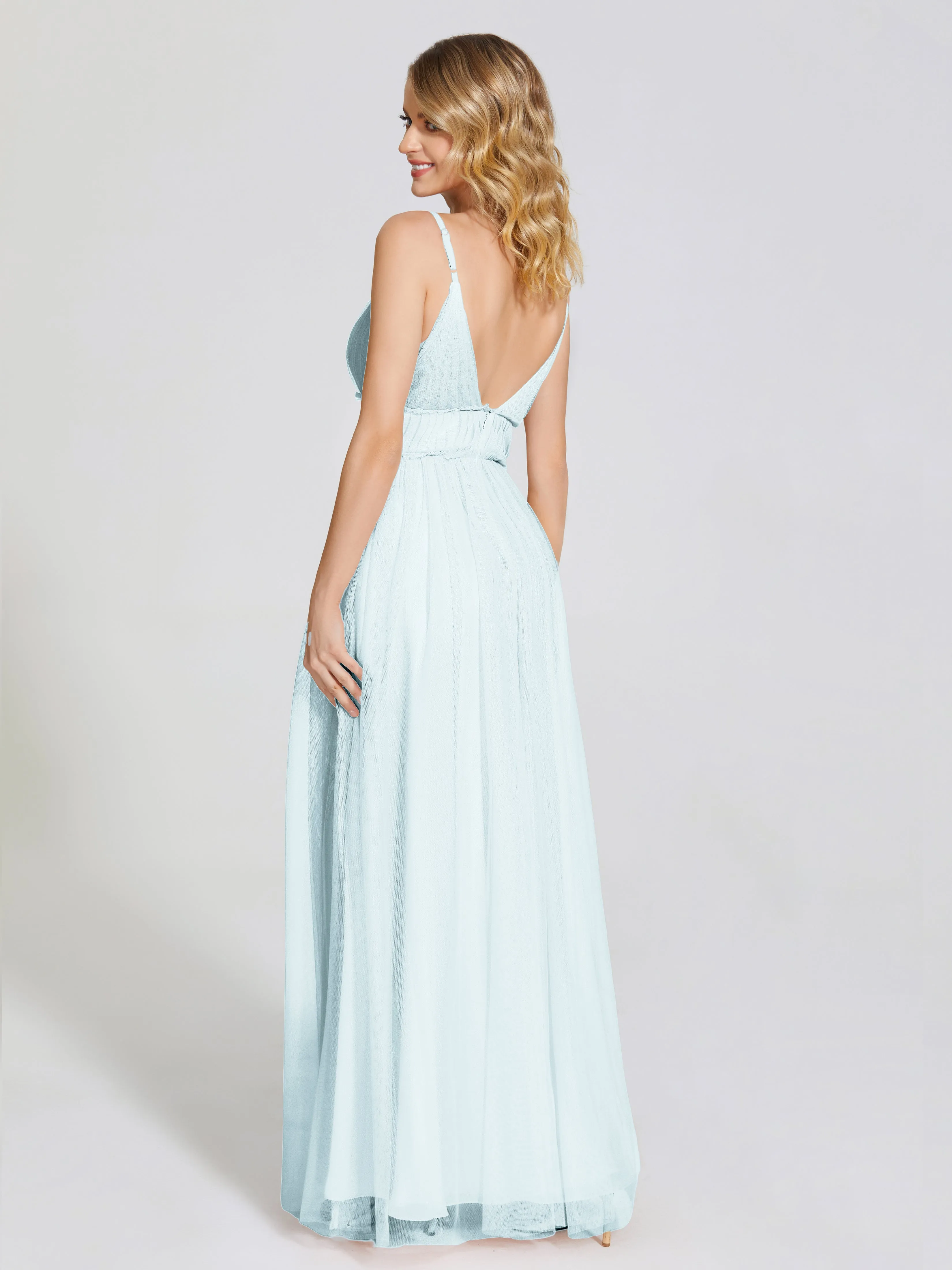 Alayna Elegant Spaghetti Straps Tulle Bridesmaid Dresses