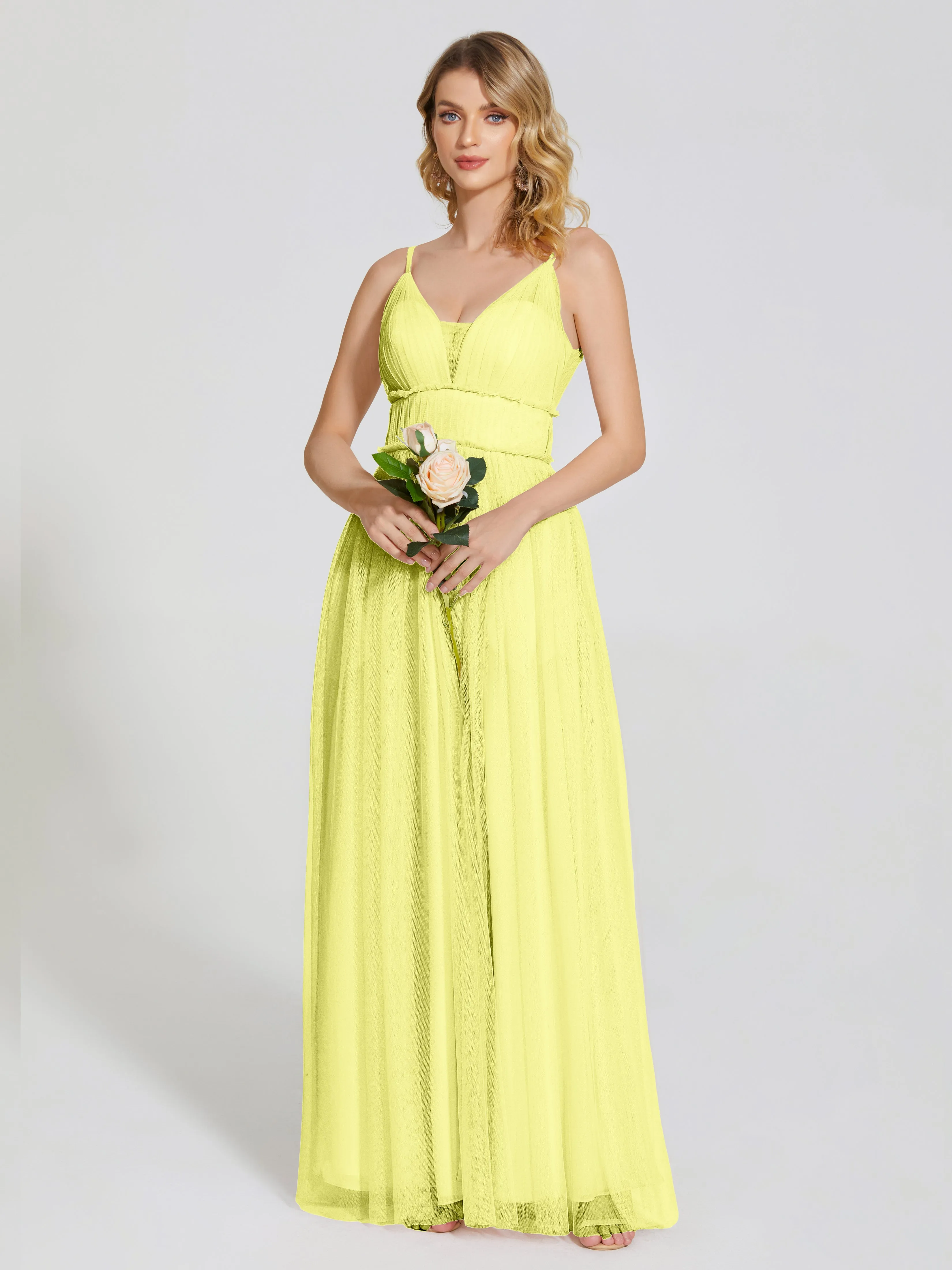 Alayna Elegant Spaghetti Straps Tulle Bridesmaid Dresses