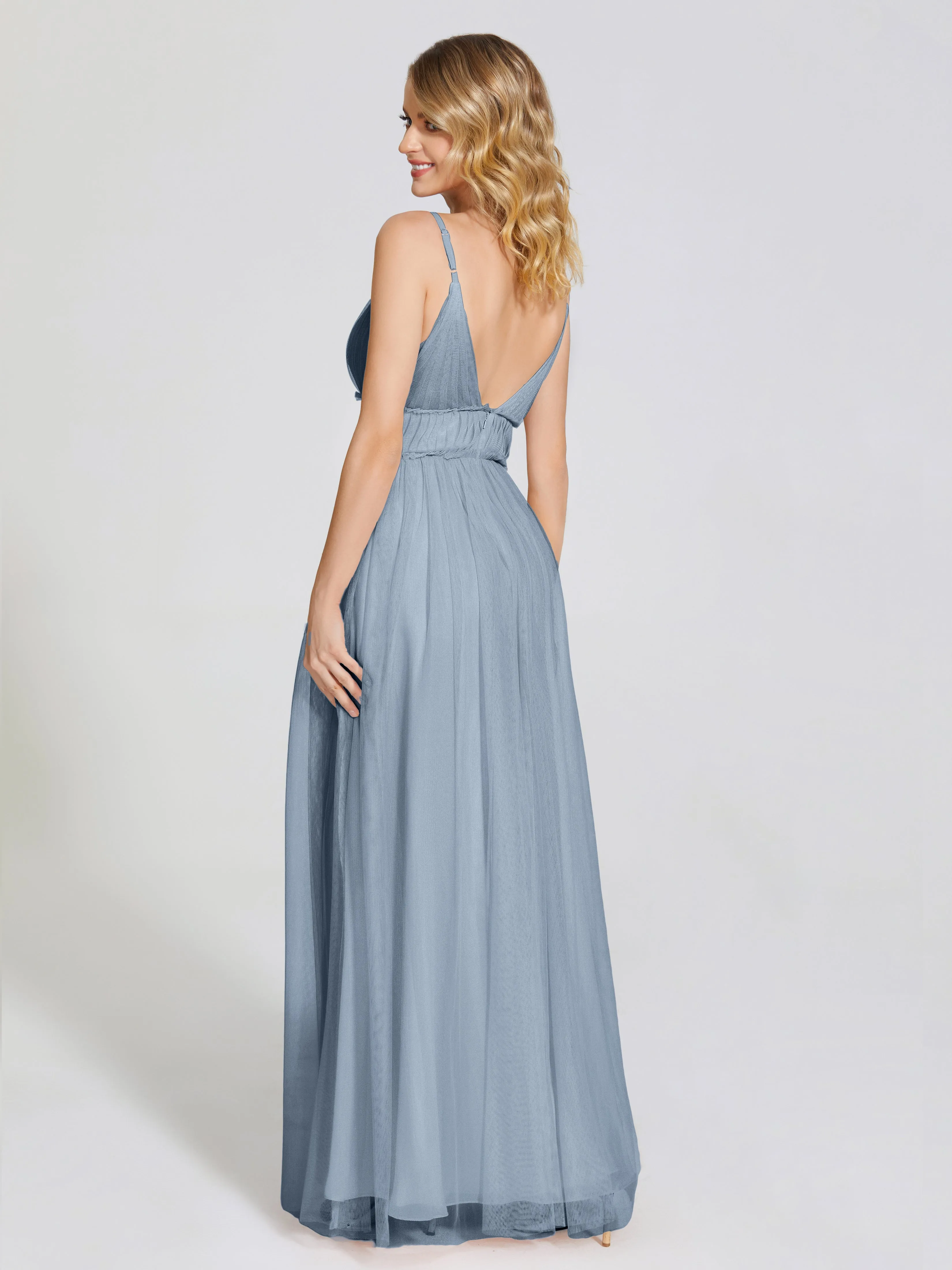 Alayna Elegant Spaghetti Straps Tulle Bridesmaid Dresses