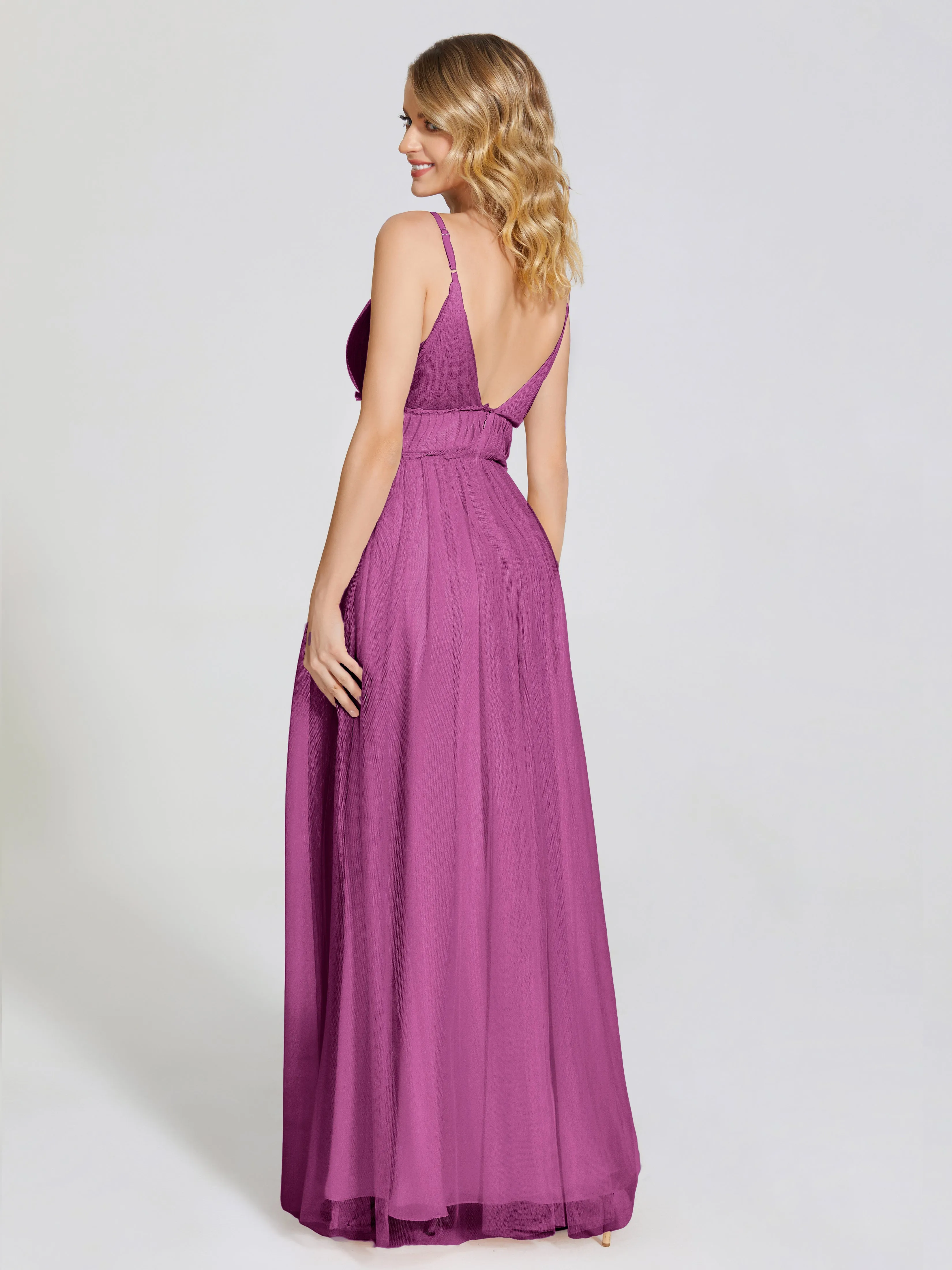 Alayna Elegant Spaghetti Straps Tulle Bridesmaid Dresses