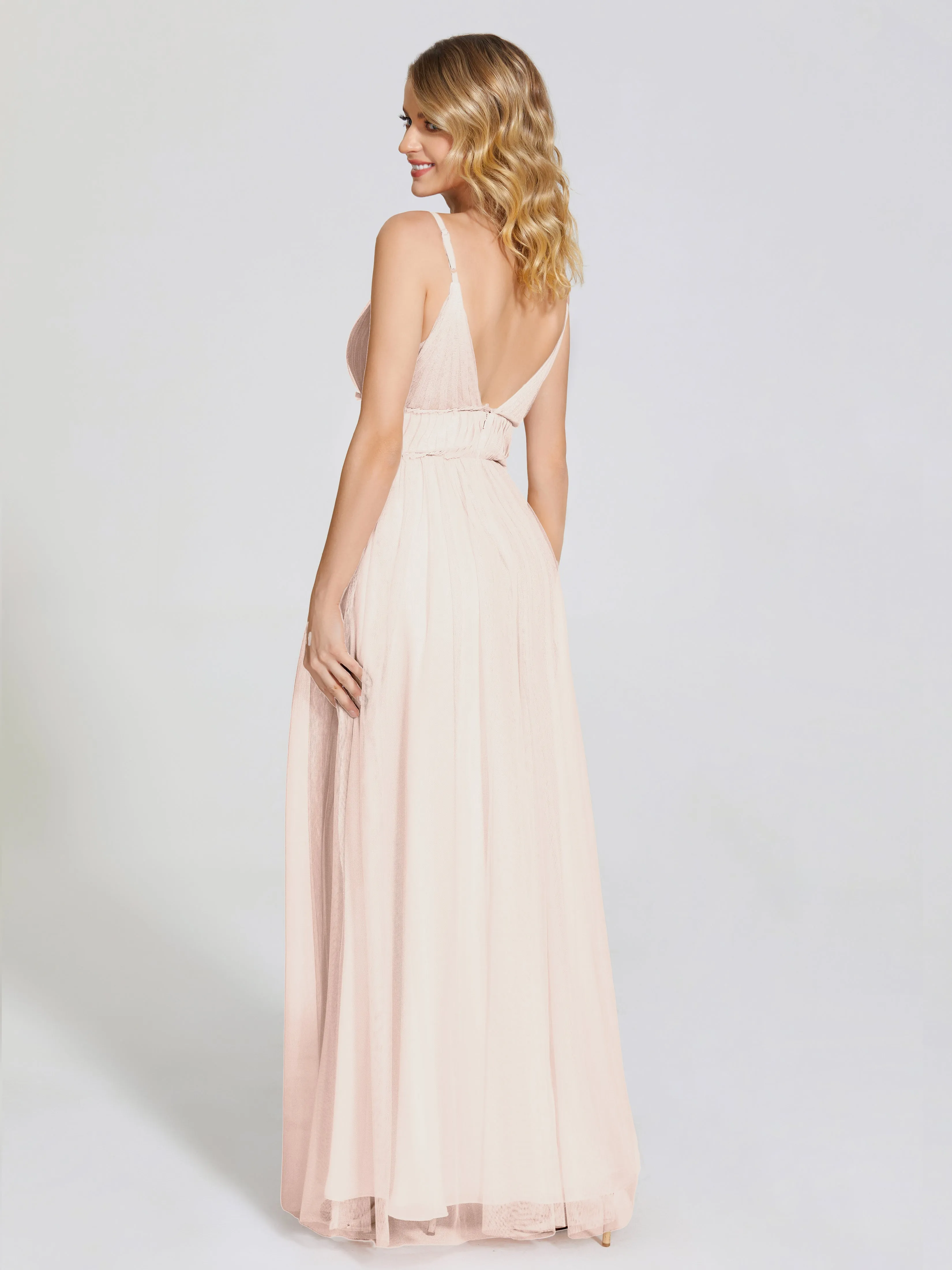 Alayna Elegant Spaghetti Straps Tulle Bridesmaid Dresses