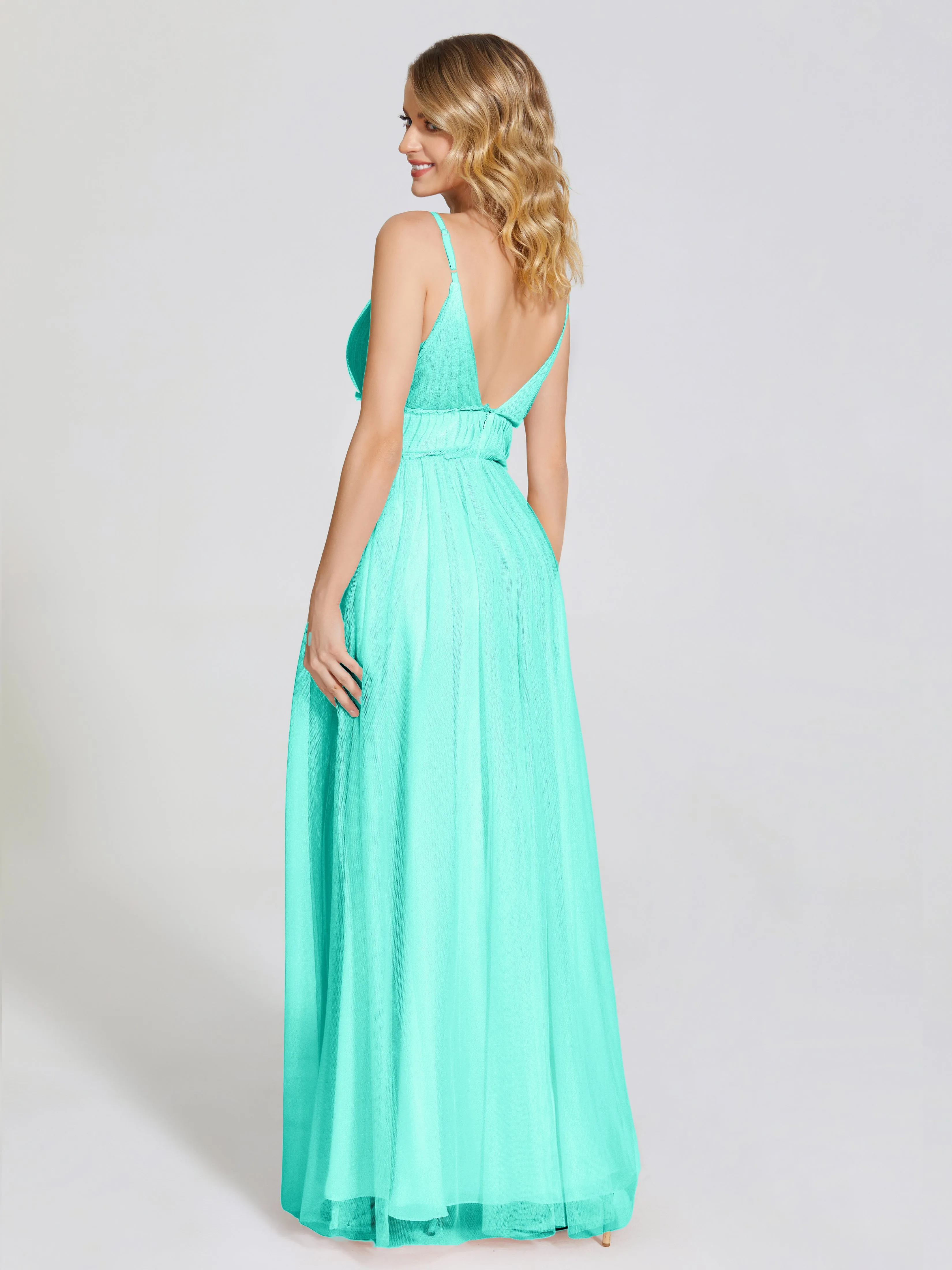 Alayna Elegant Spaghetti Straps Tulle Bridesmaid Dresses