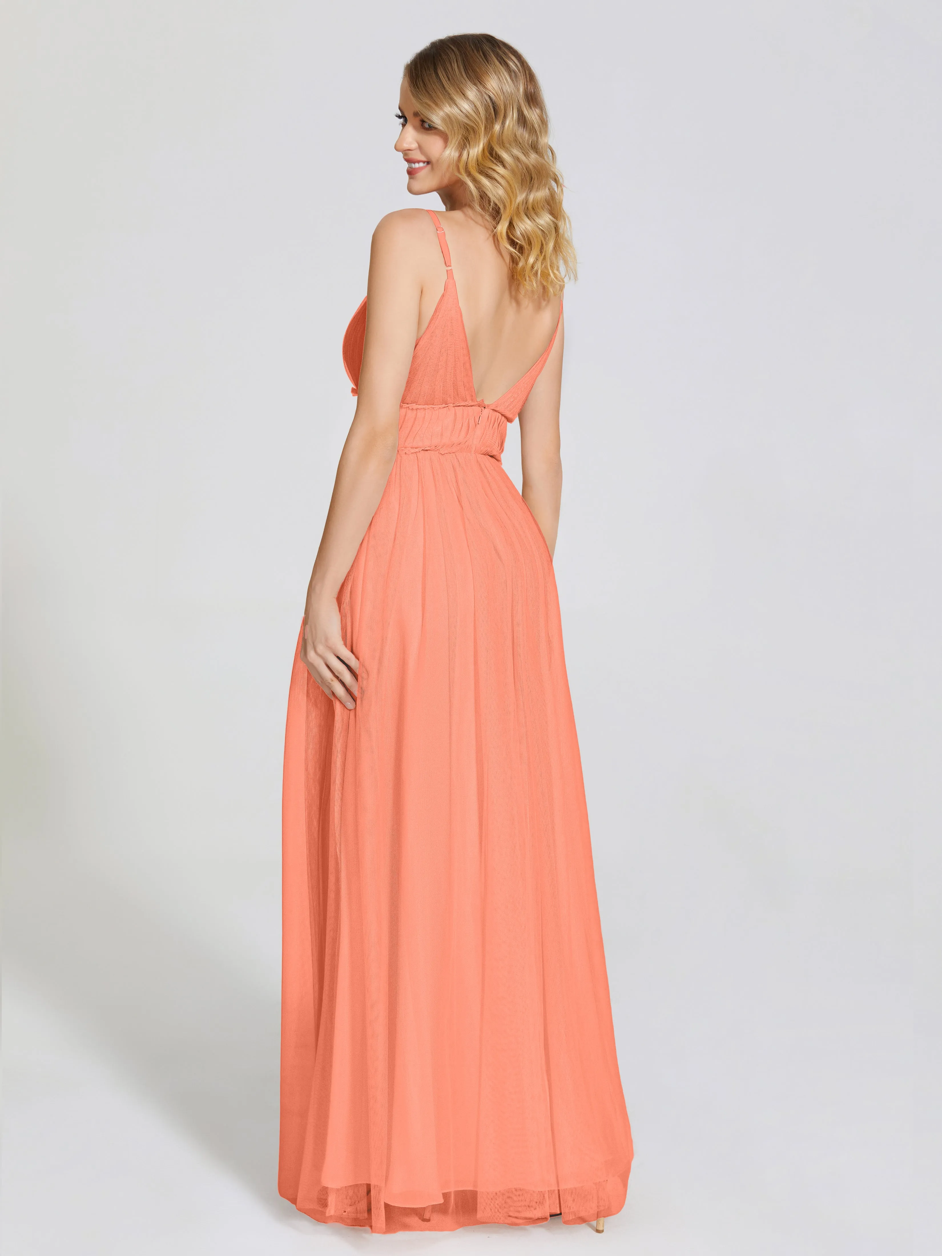Alayna Elegant Spaghetti Straps Tulle Bridesmaid Dresses