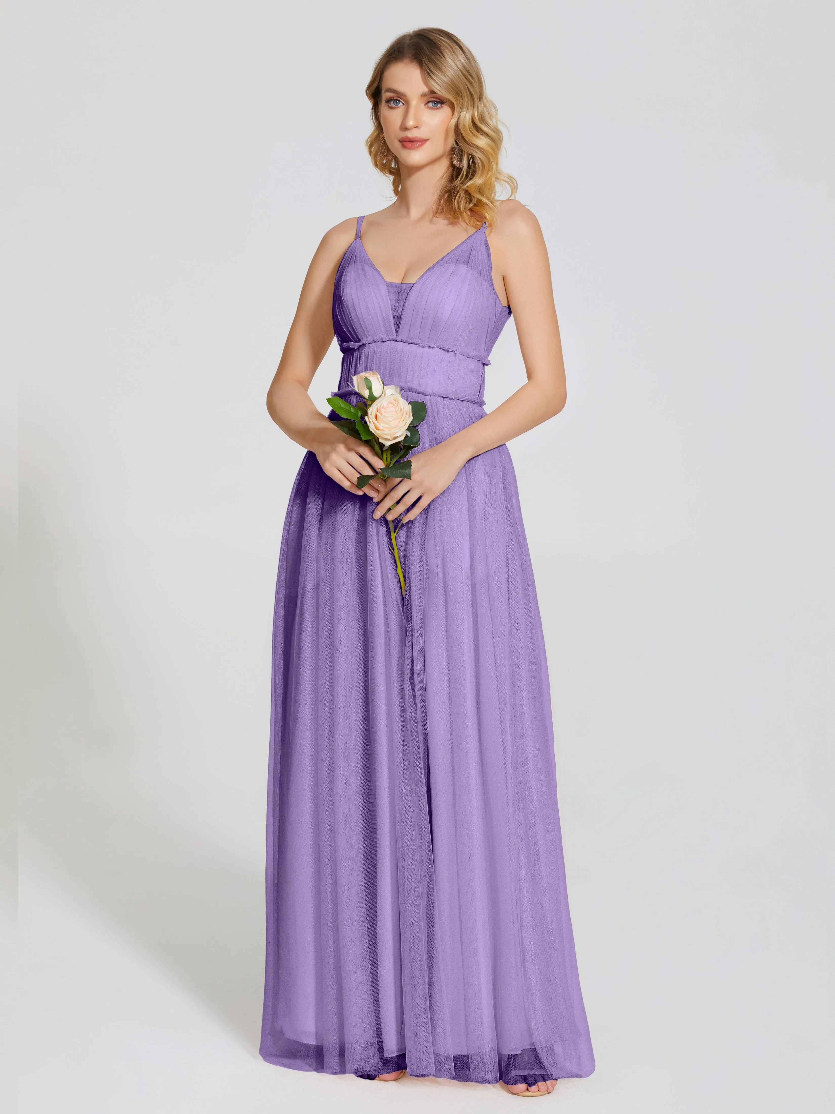 Alayna Elegant Spaghetti Straps Tulle Bridesmaid Dresses