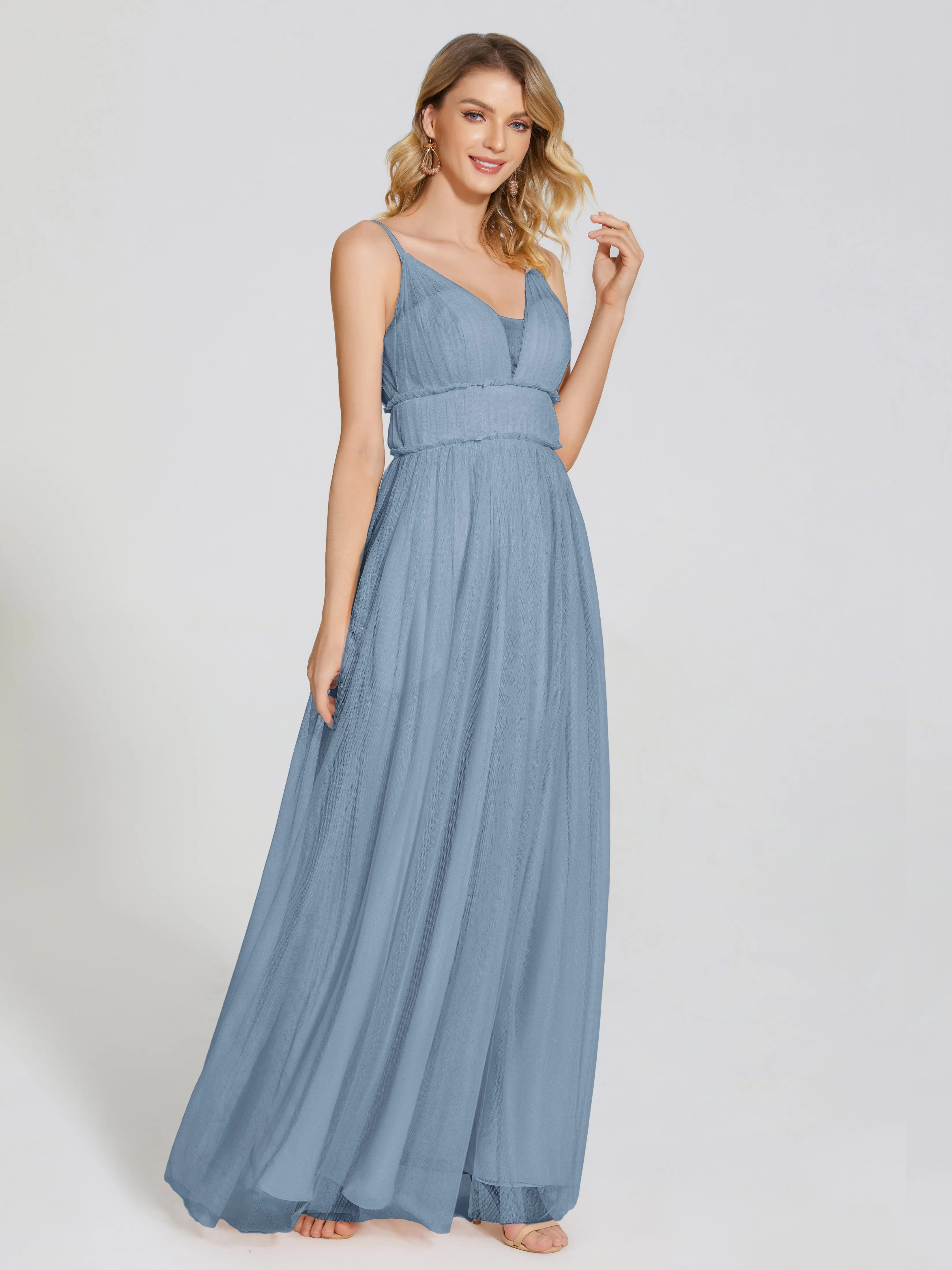 Alayna Elegant Spaghetti Straps Tulle Bridesmaid Dresses