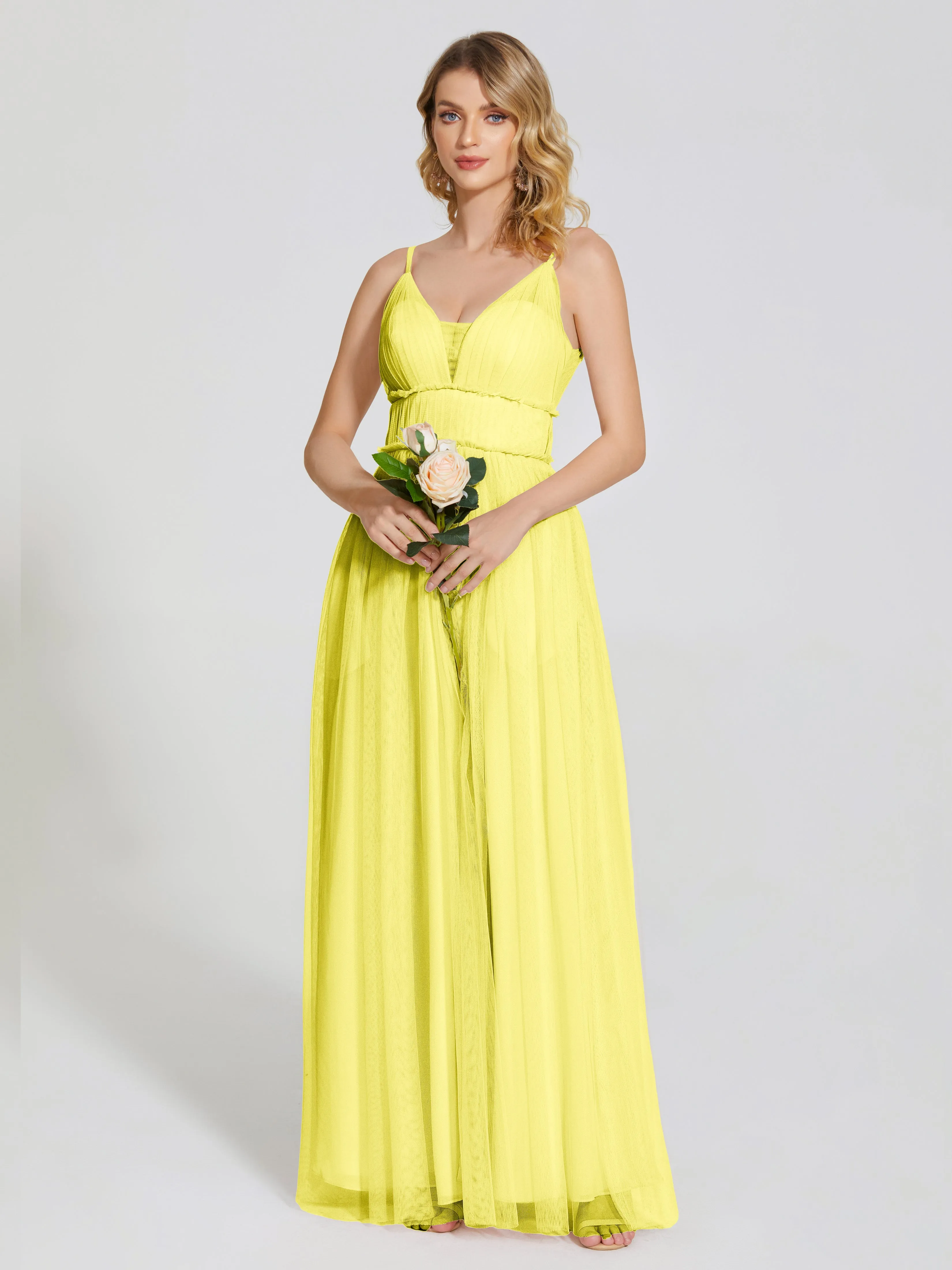 Alayna Elegant Spaghetti Straps Tulle Bridesmaid Dresses
