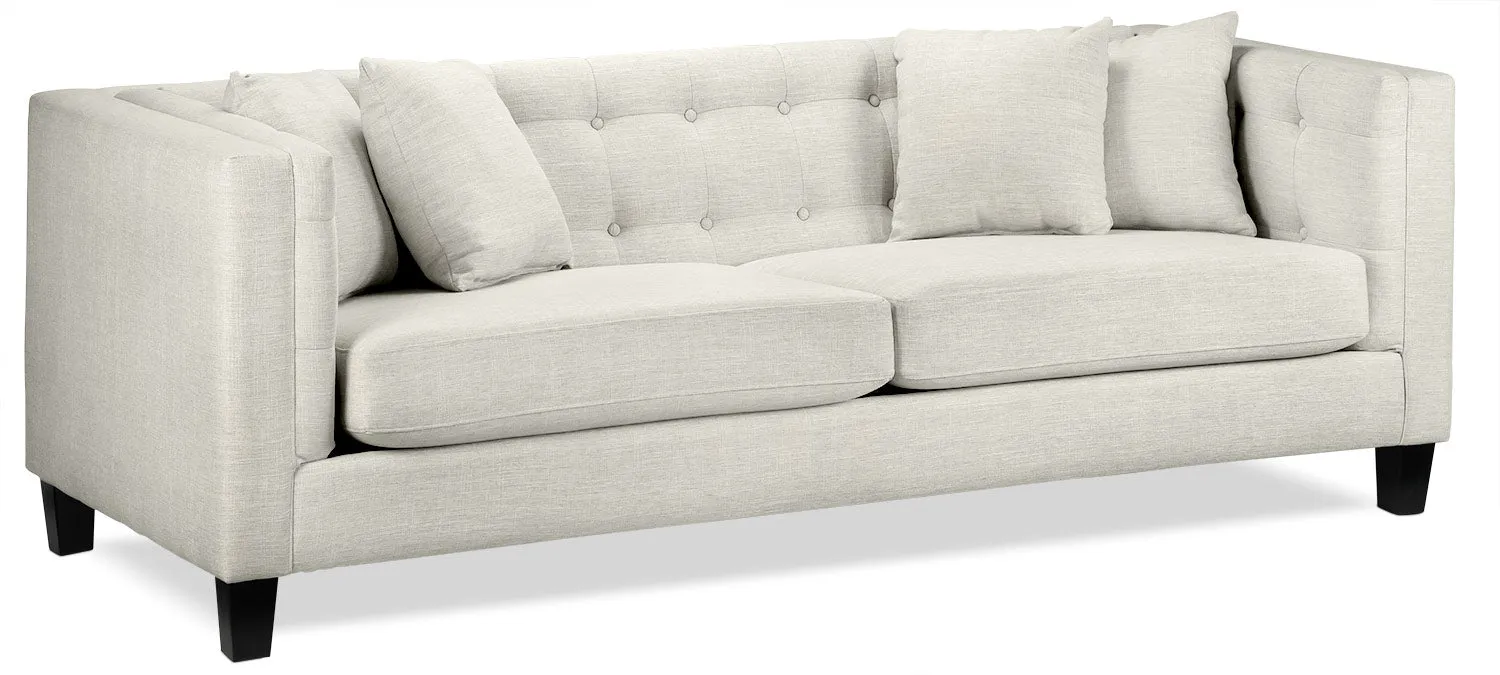 Astin Sofa, Loveseat and Chair and a Half Set - Wheat