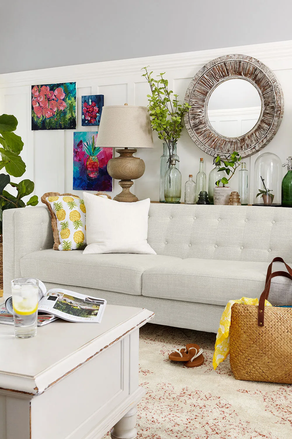 Astin Sofa, Loveseat and Chair and a Half Set - Wheat
