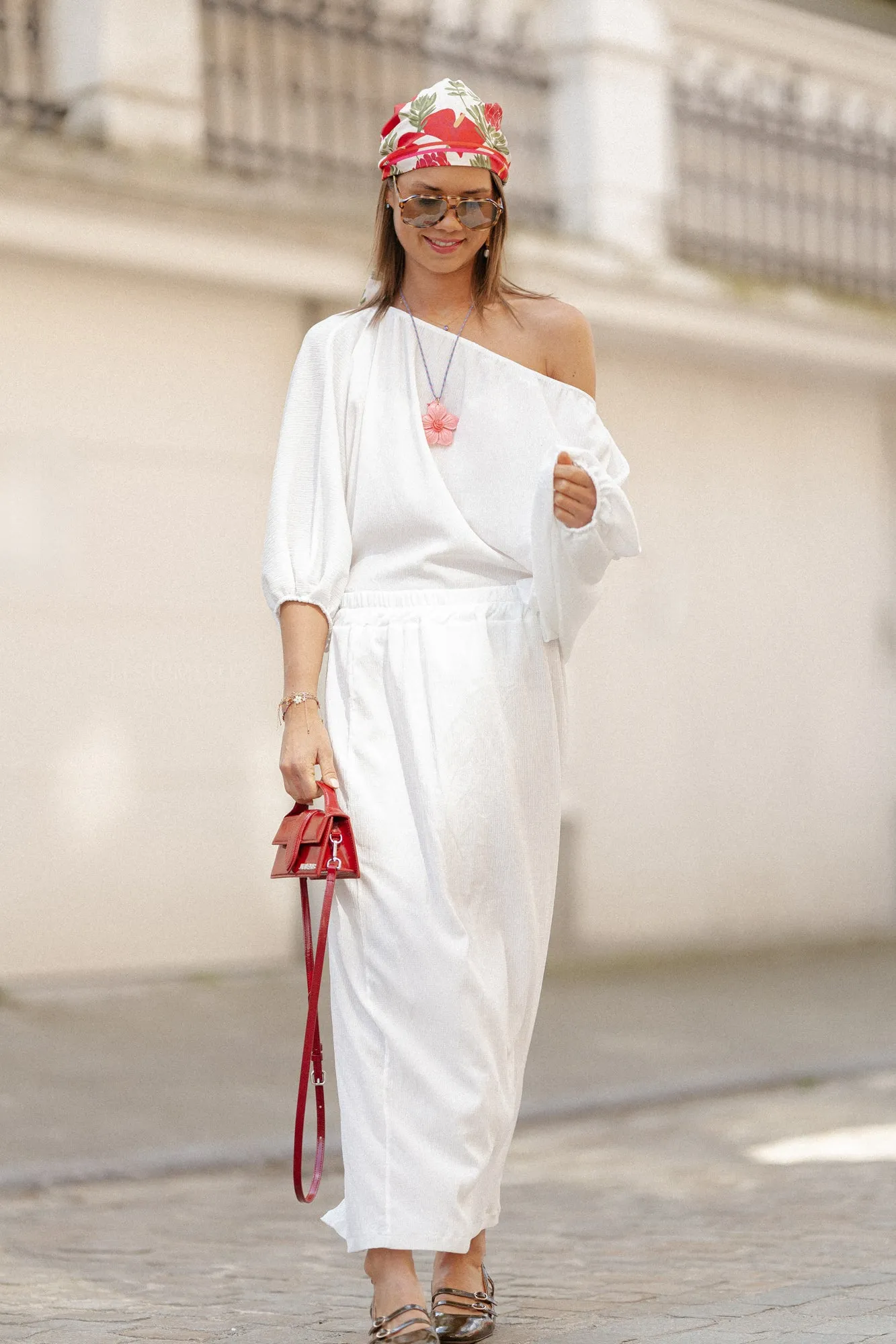 Aubrey off shoulder blouse white