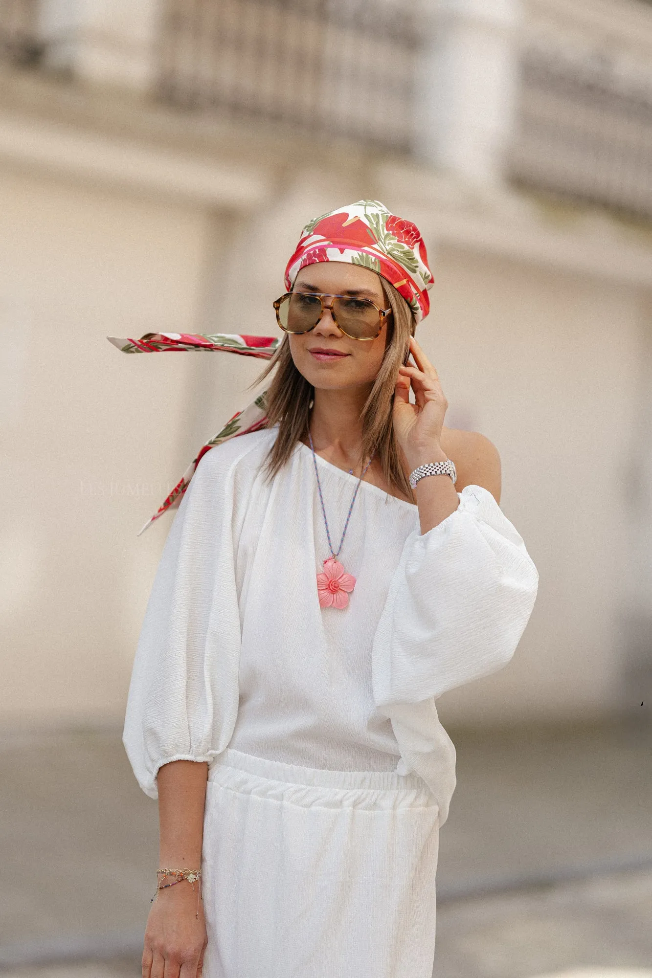 Aubrey off shoulder blouse white