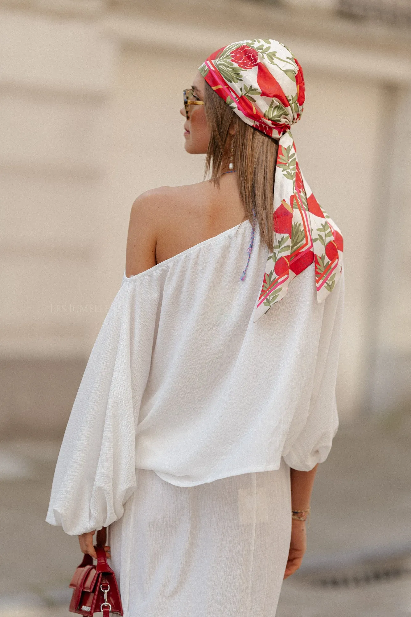 Aubrey off shoulder blouse white
