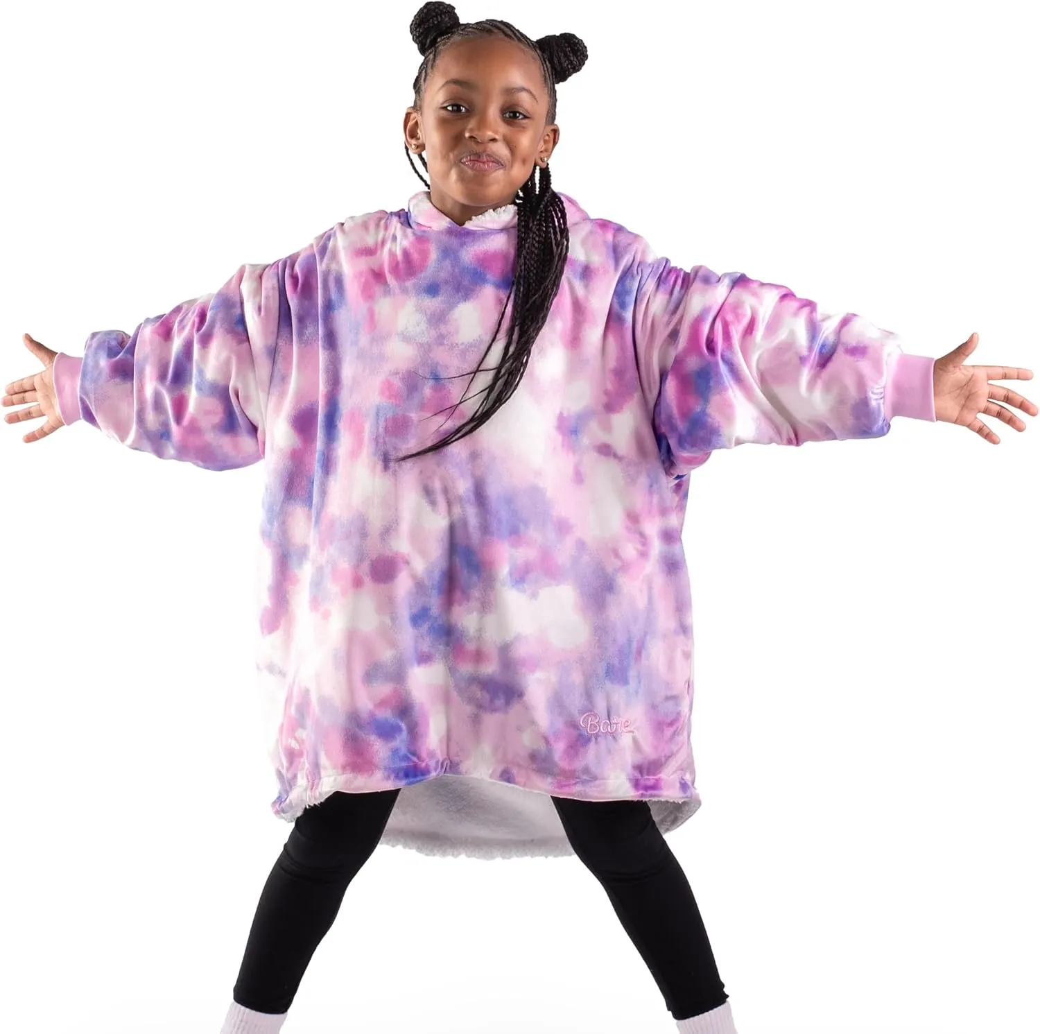 Bare Home Wearable Blanket B-Cozy Hoodie - Soft Plush Sherpa - Warm and Cozy - Oversized Wearable Blanket - Adult & Kid Sizes