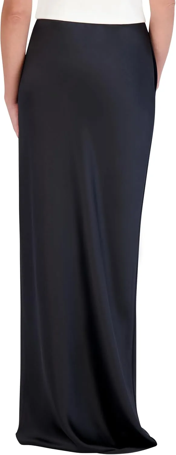 BCBGMAXAZRIA Women's A Line Satin Maxi Skirt
