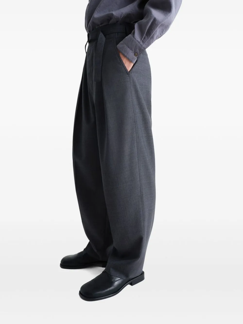 Belted Pleated Trousers