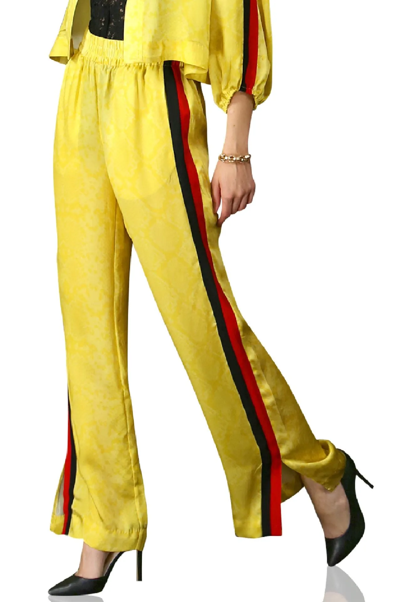 Bias Snake Print Pant In Yellow
