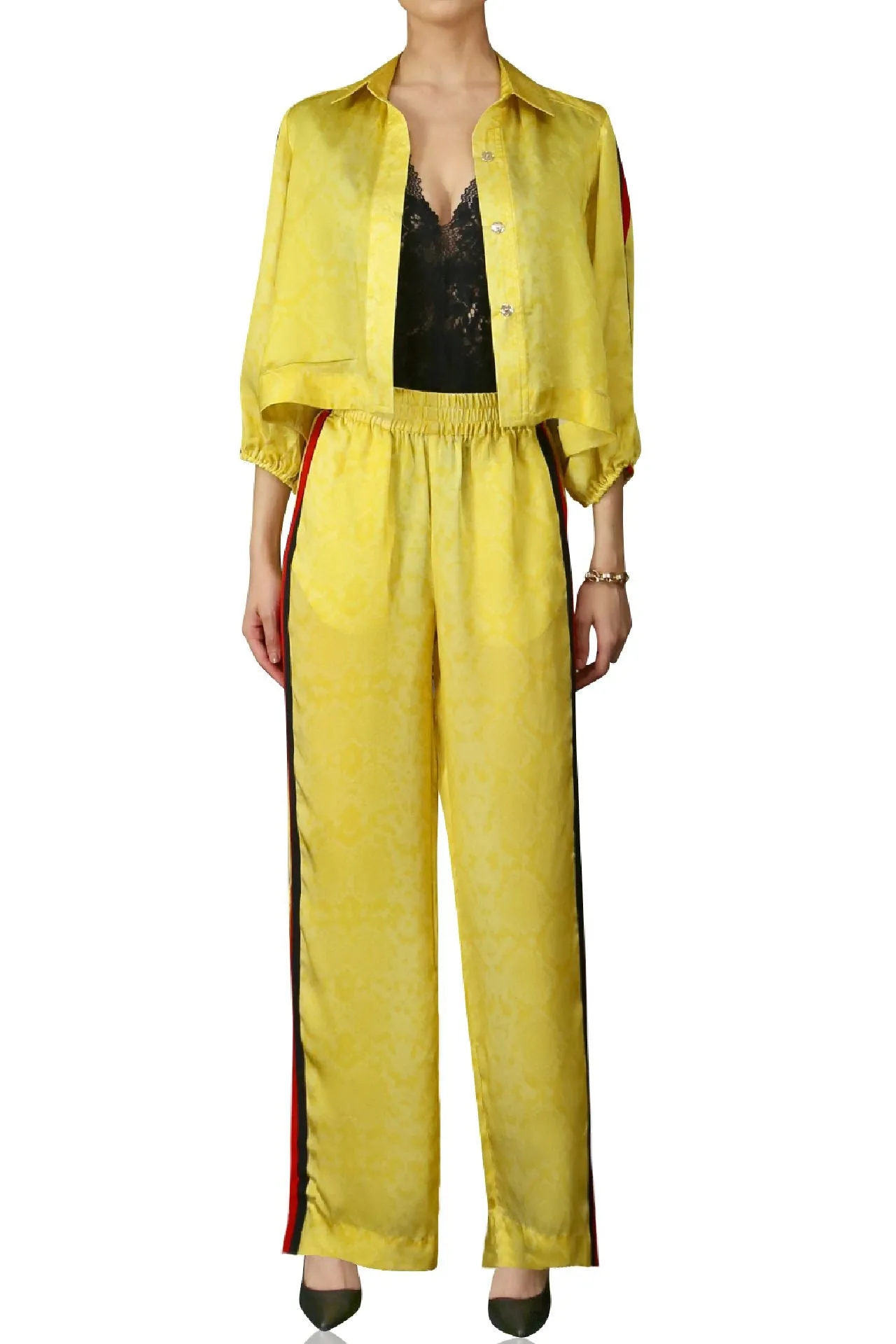 Bias Snake Print Pant In Yellow