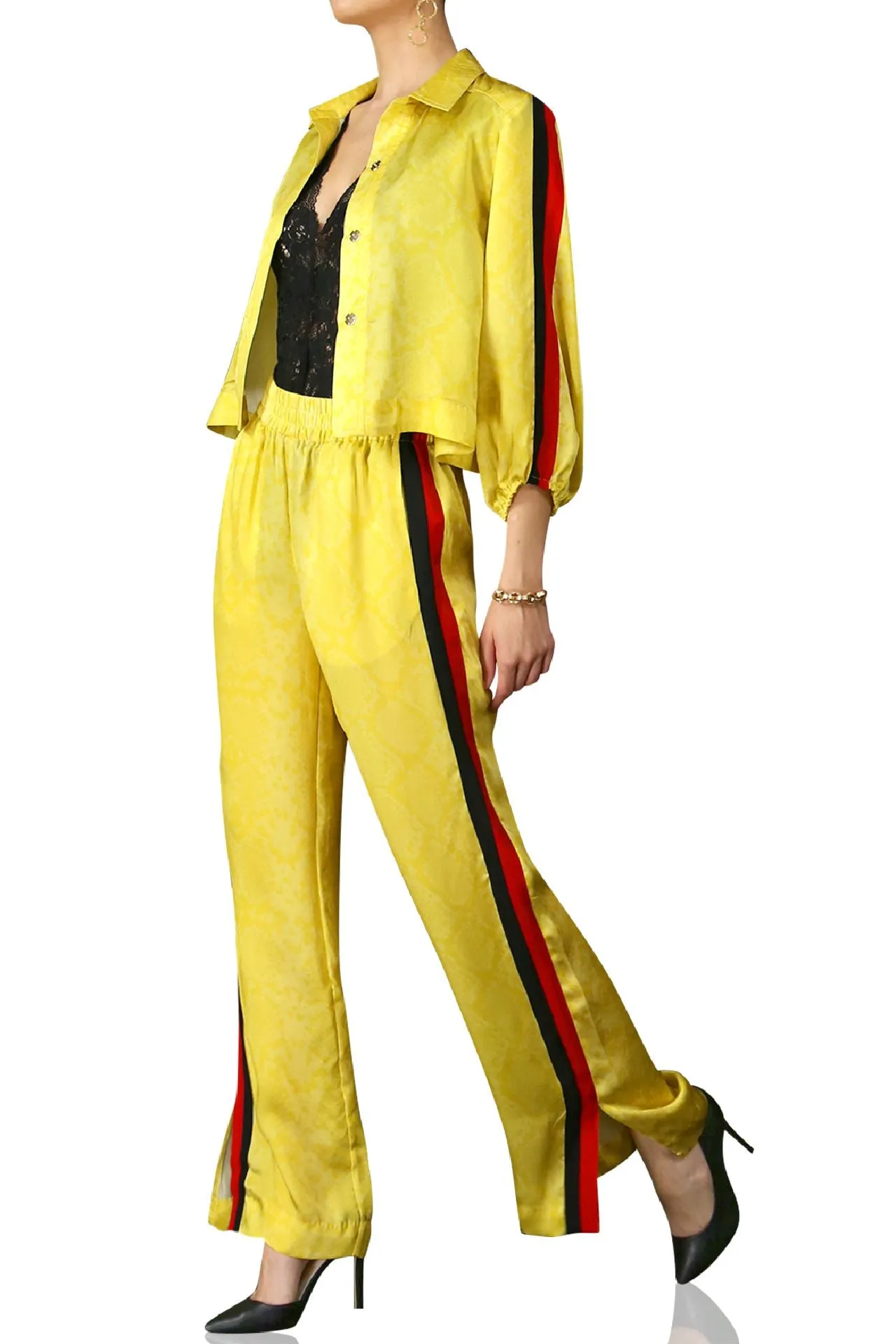 Bias Snake Print Pant In Yellow