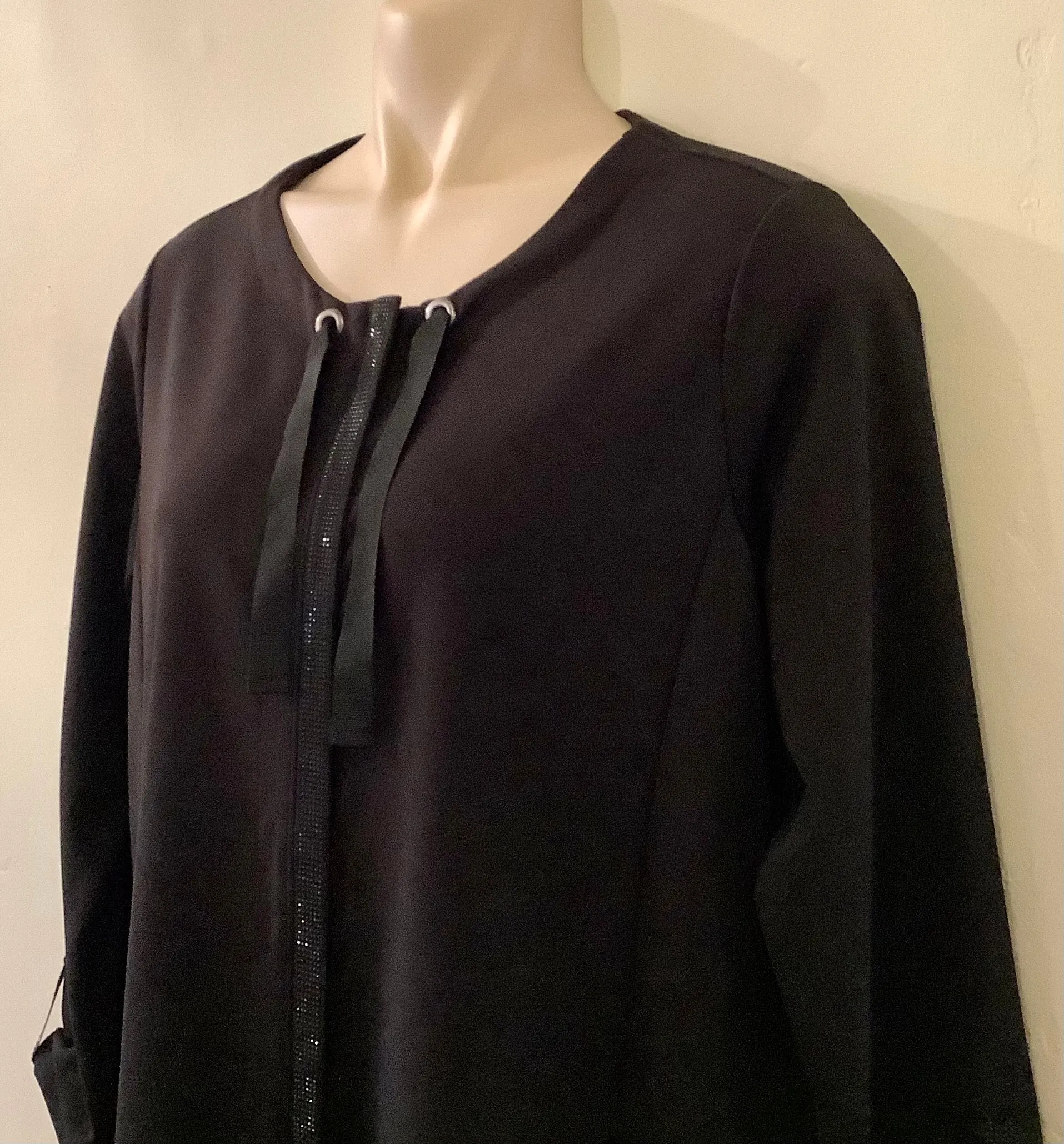 Black Crystal Detail Jacket - Doris Streich