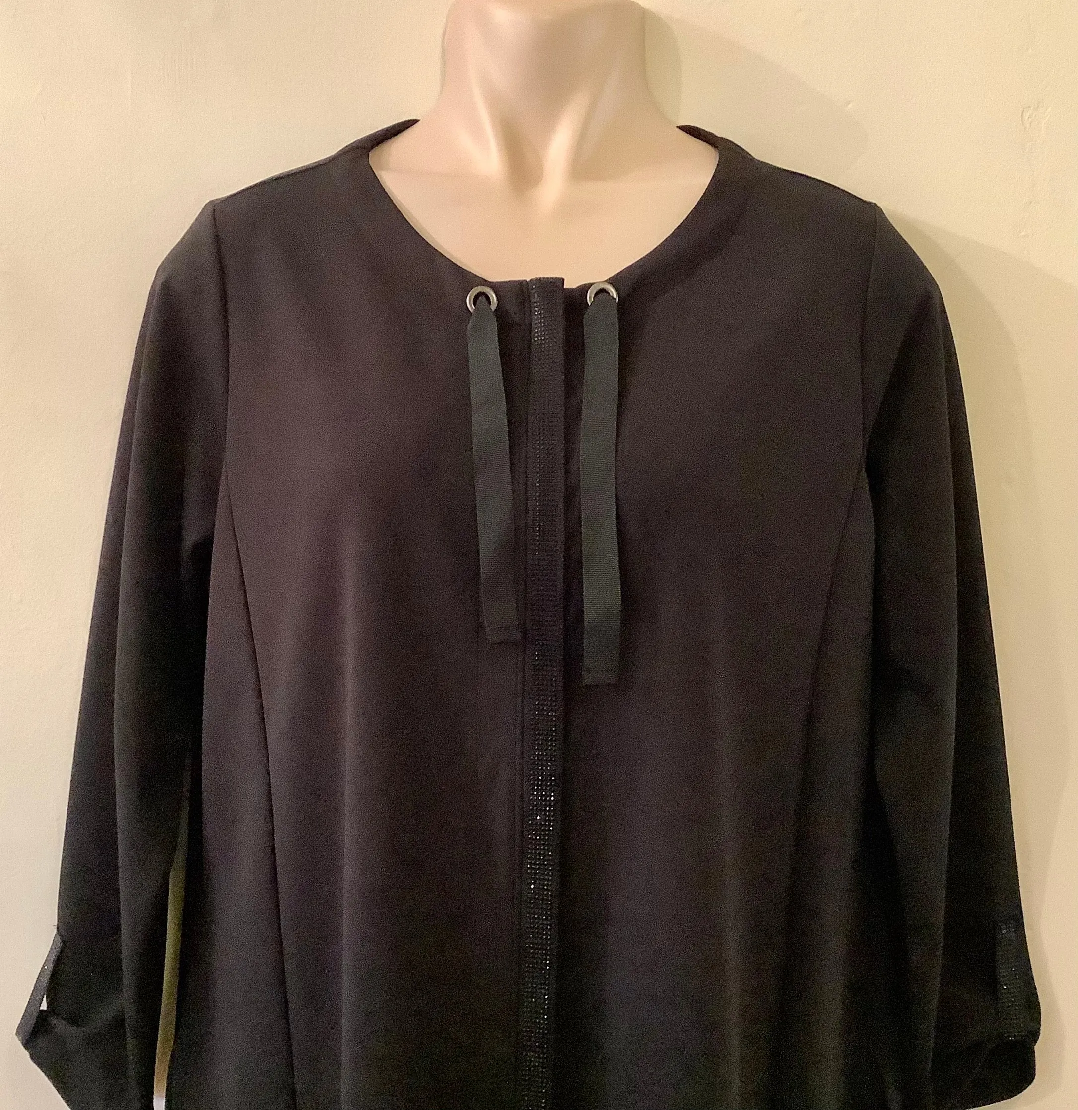 Black Crystal Detail Jacket - Doris Streich